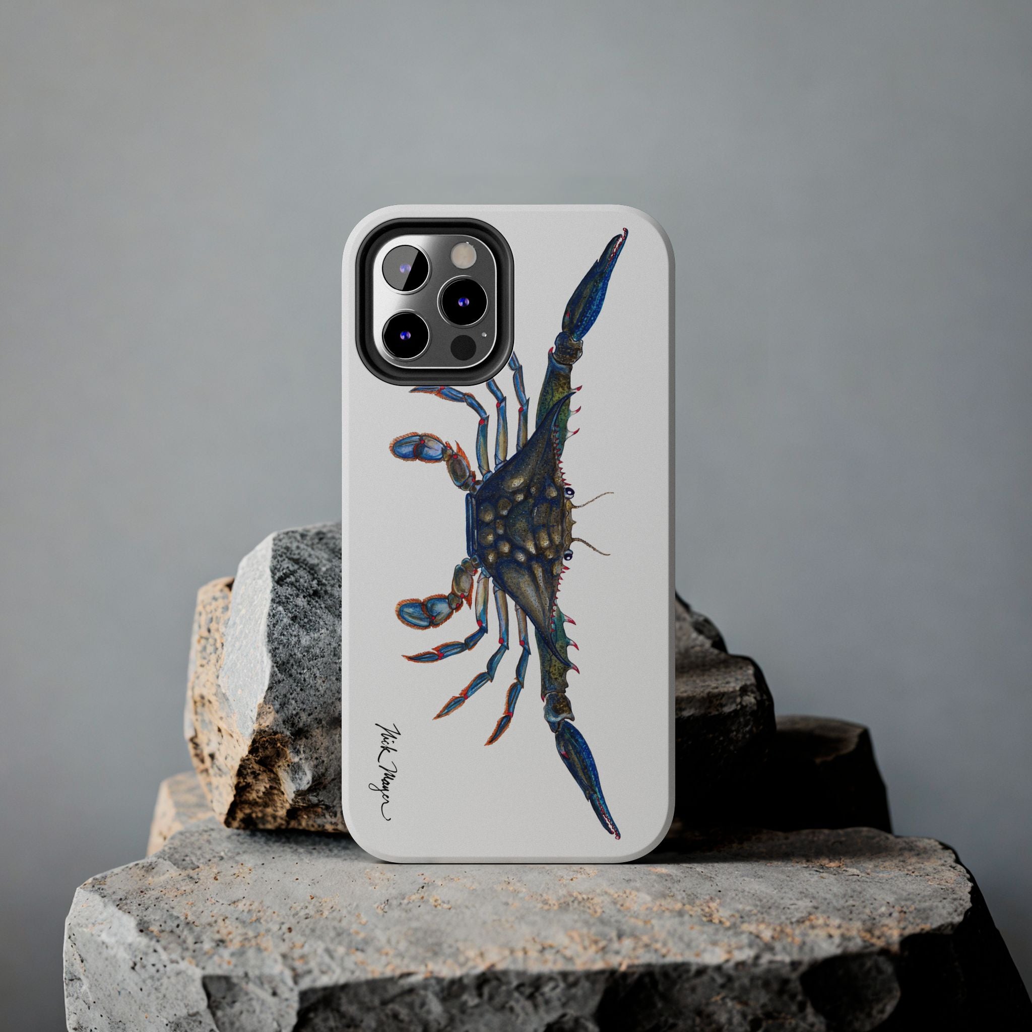 Blue Crab White Phone Case (iPhone)