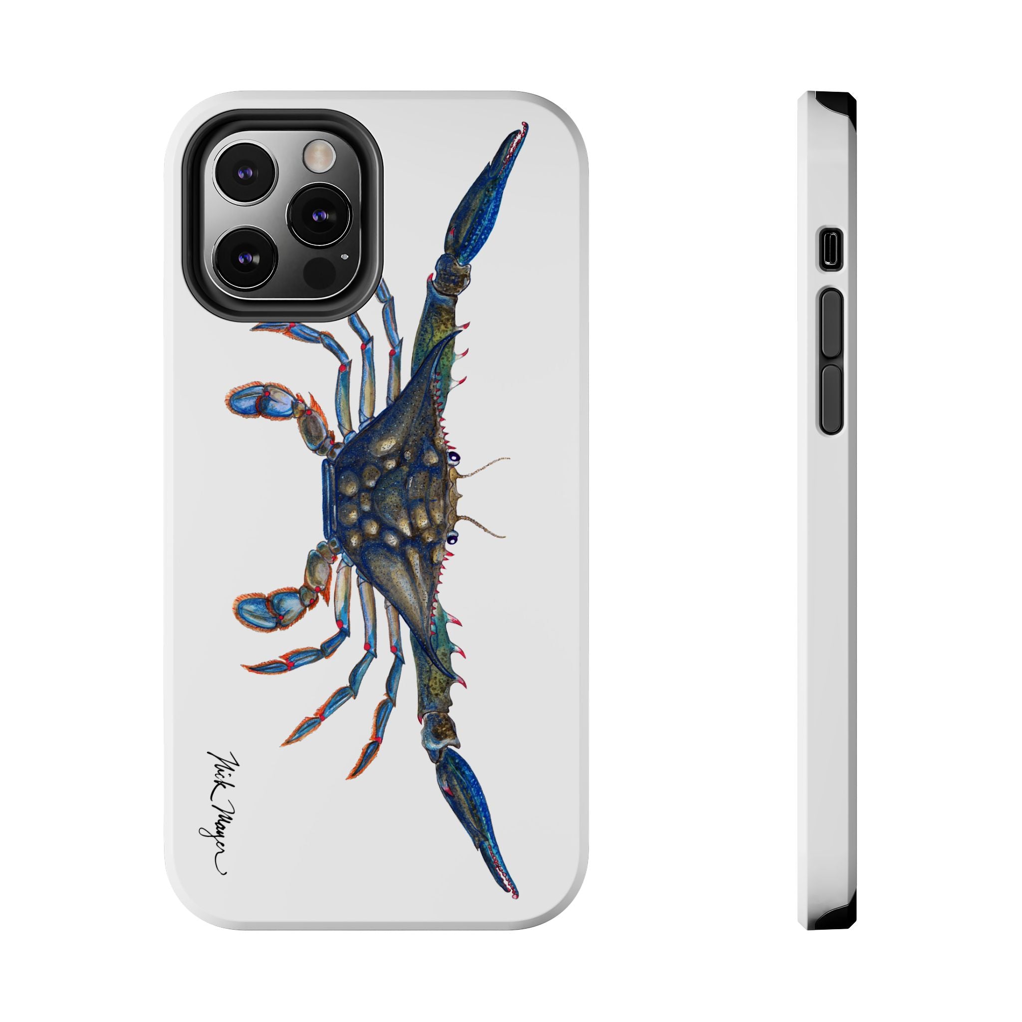 Blue Crab White Phone Case (iPhone)