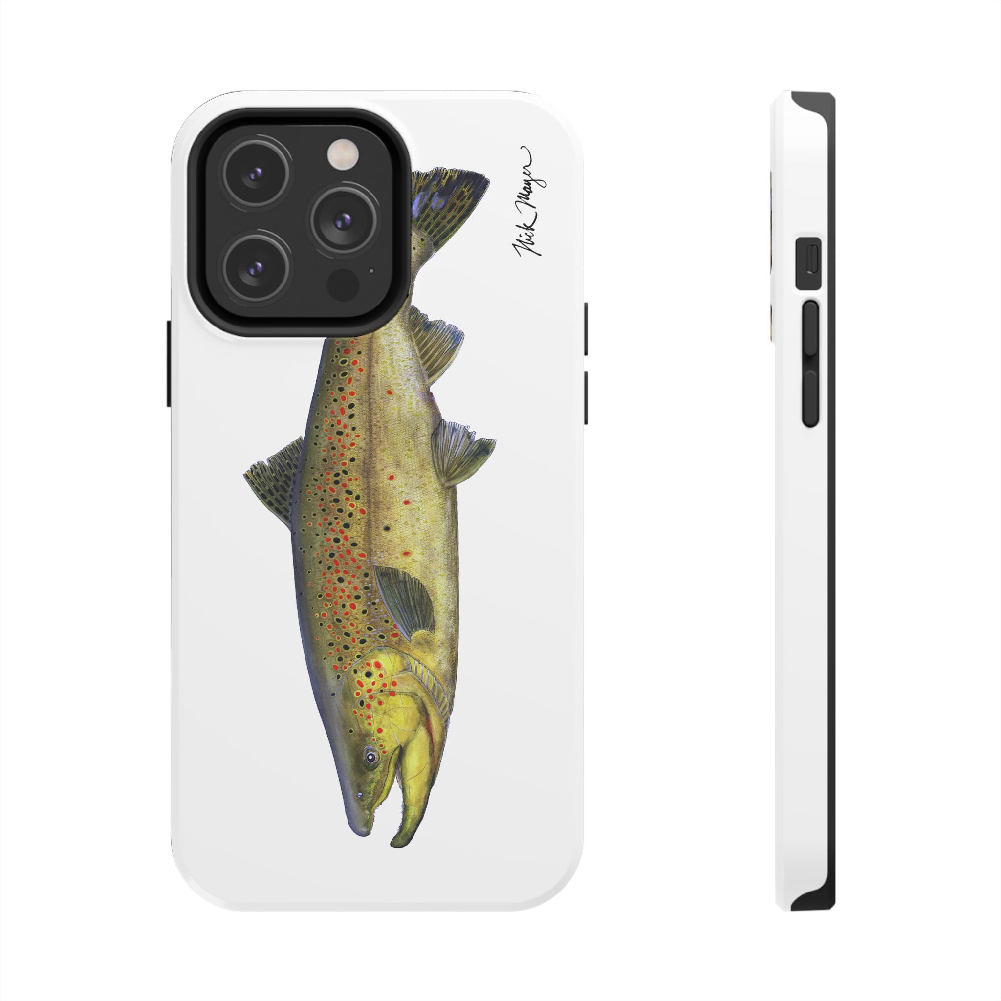 Brown Trout White Phone Case (iPhone)