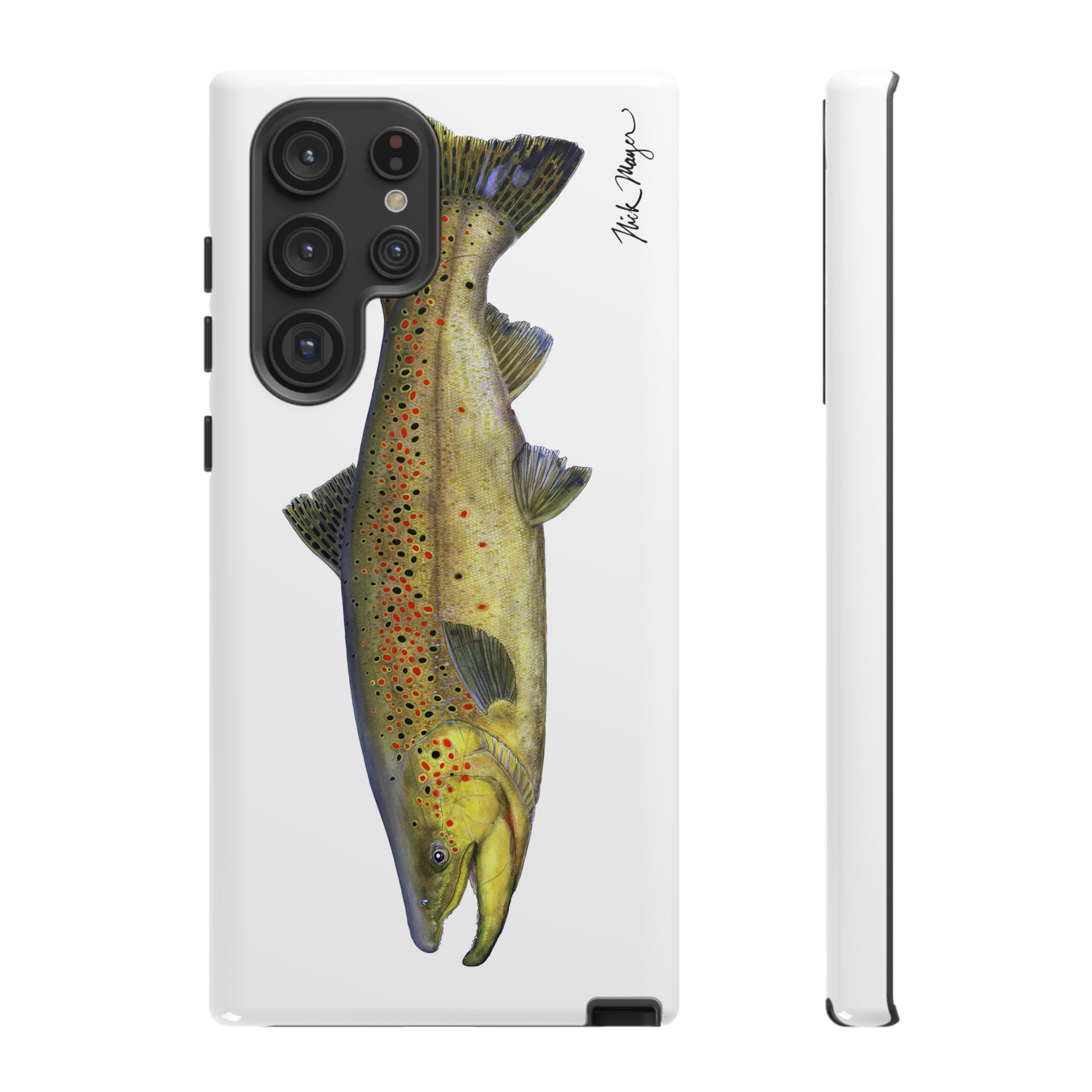 Brown Trout White Phone Case (Samsung)