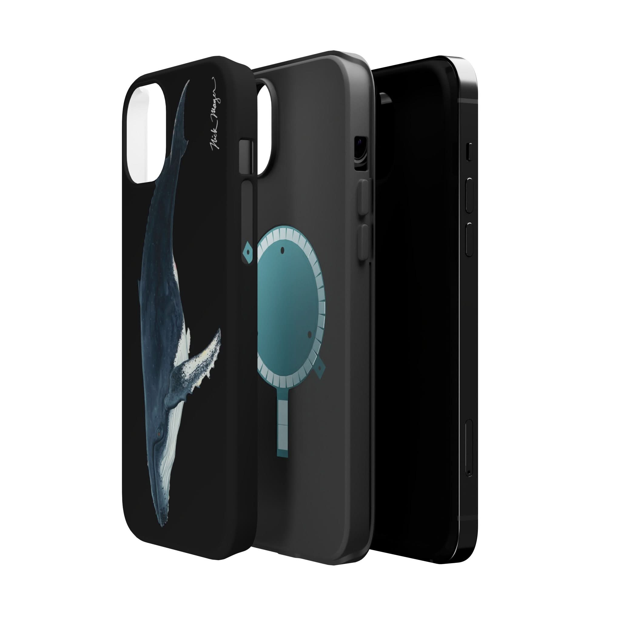 Humpback Whale MagSafe Black iPhone Case