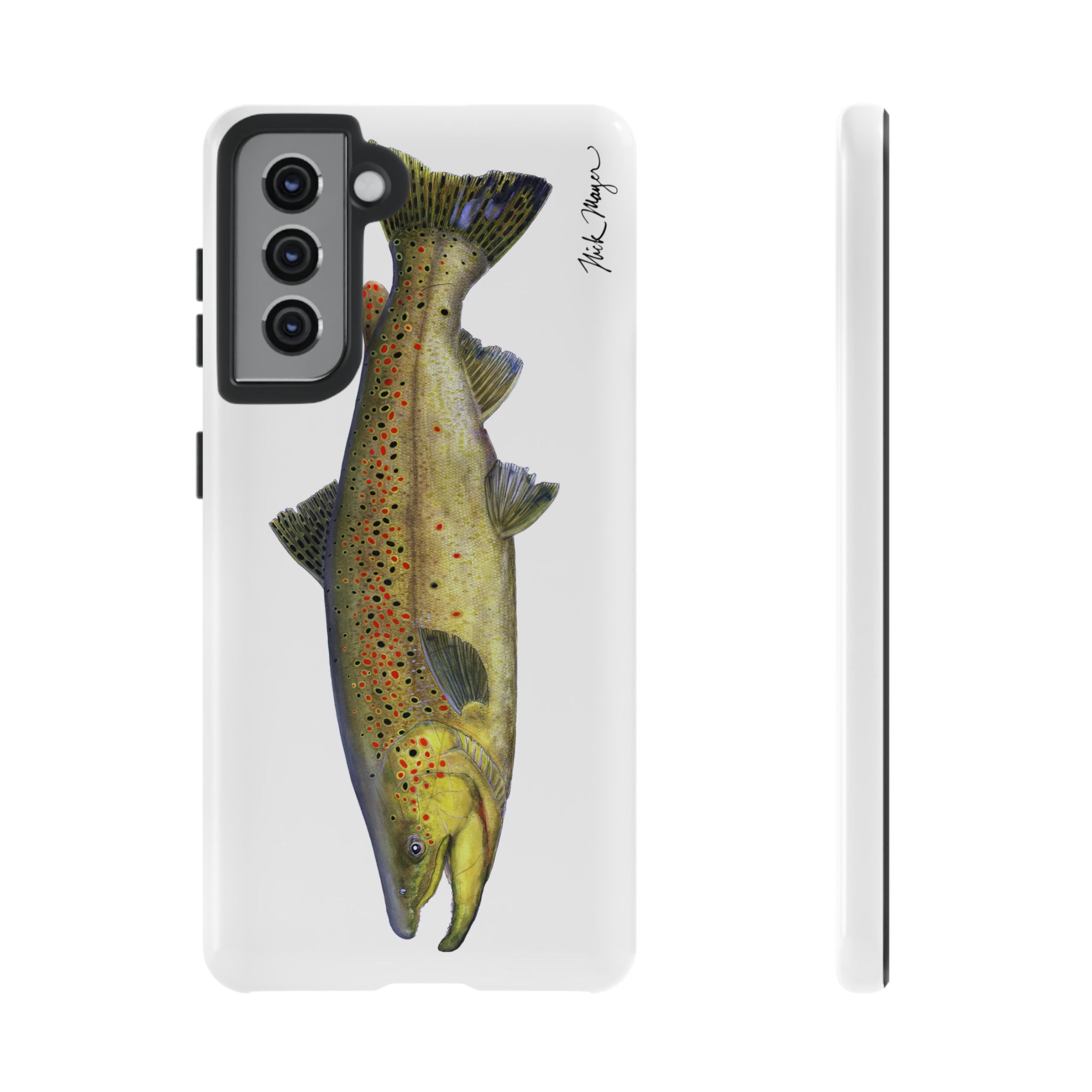 Brown Trout White Phone Case (Samsung)