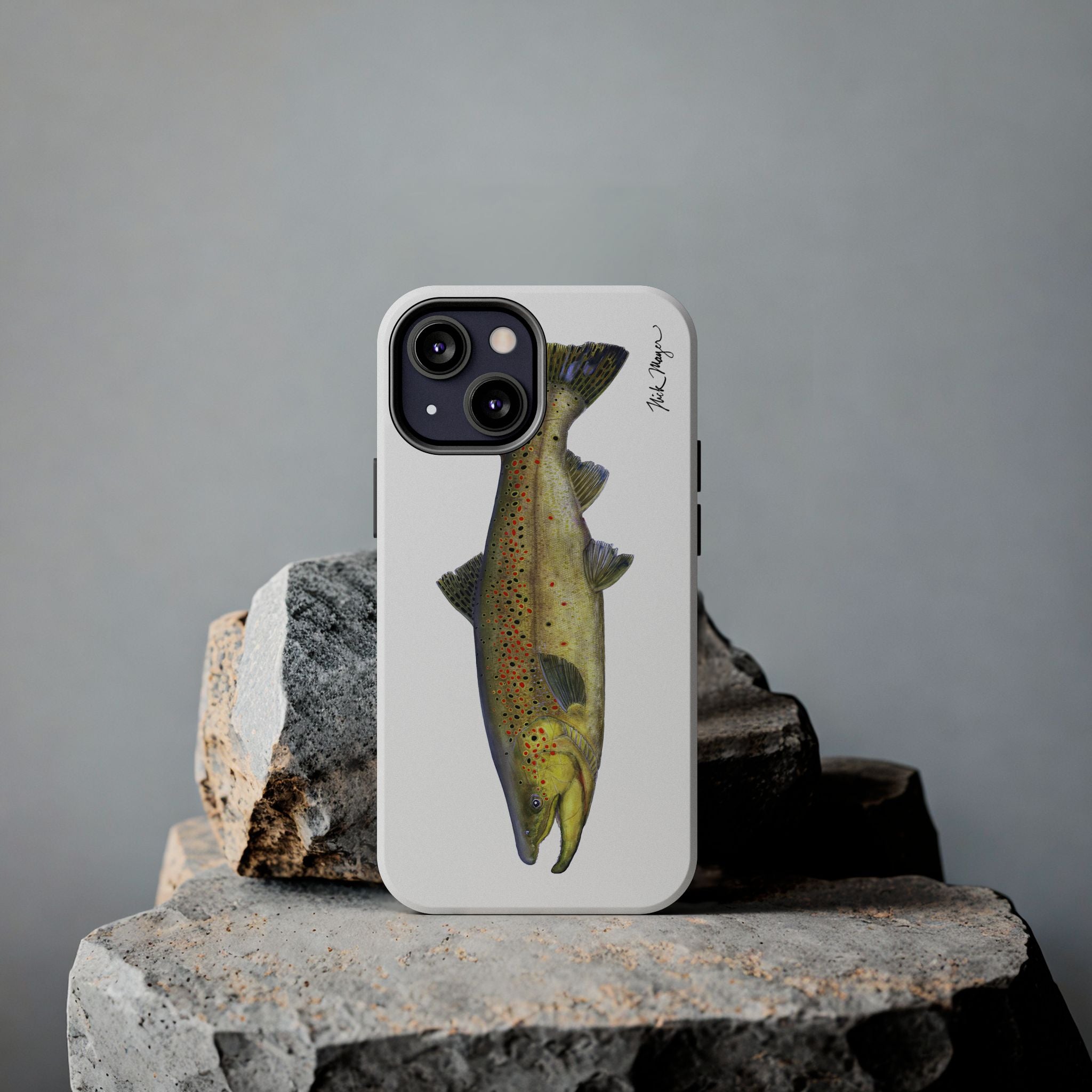 Brown Trout White Phone Case (iPhone)