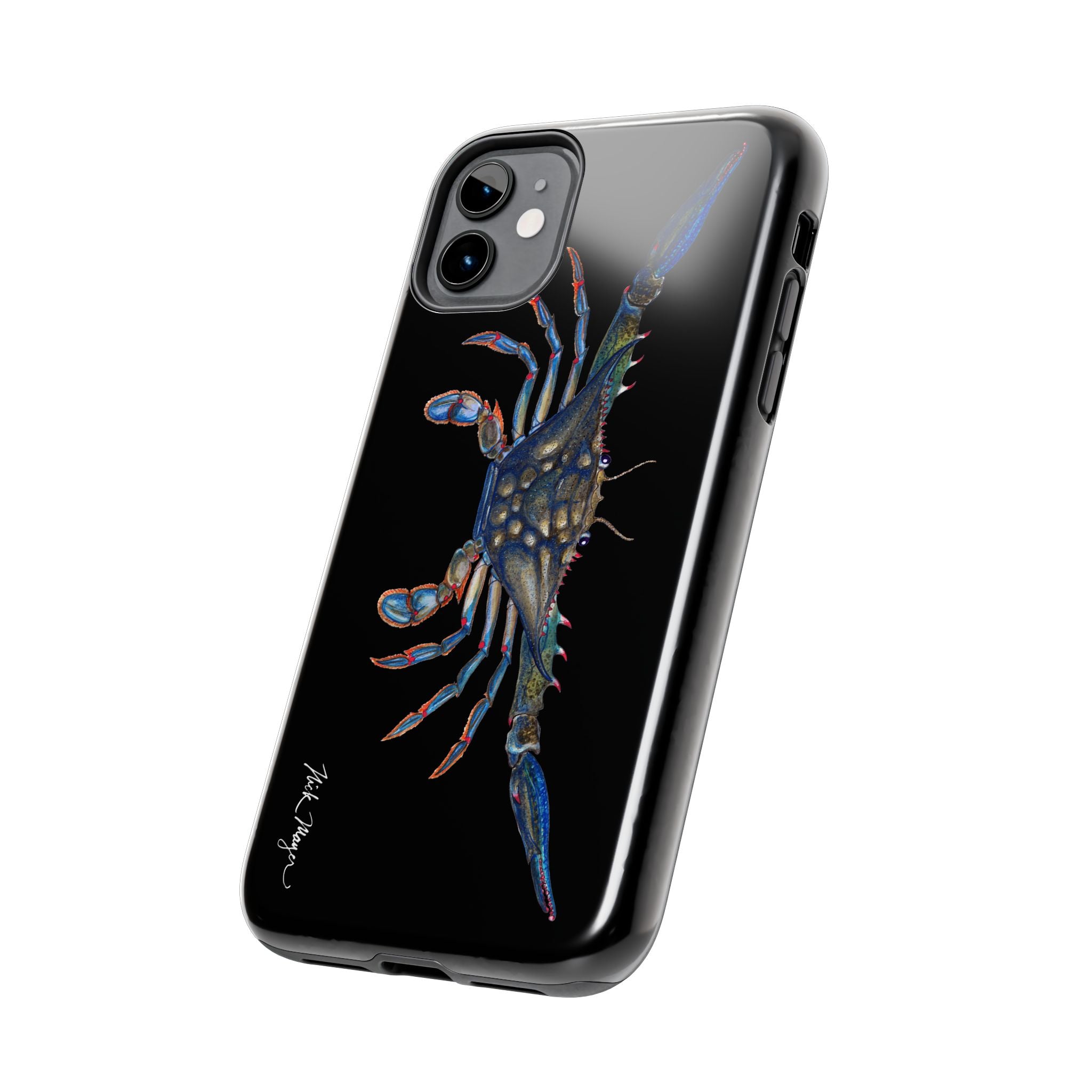 Blue Crab Black Phone Case (iPhone)