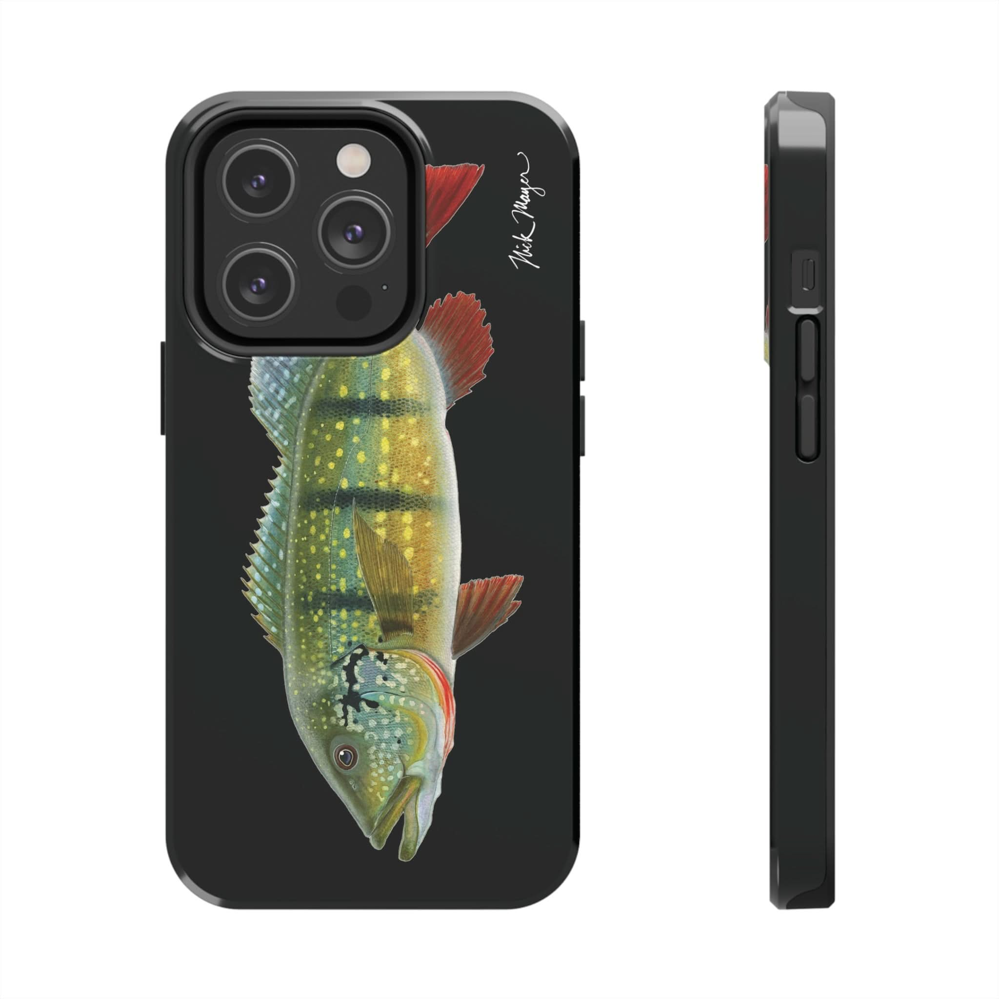 Peacock Bass Black iPhone Case