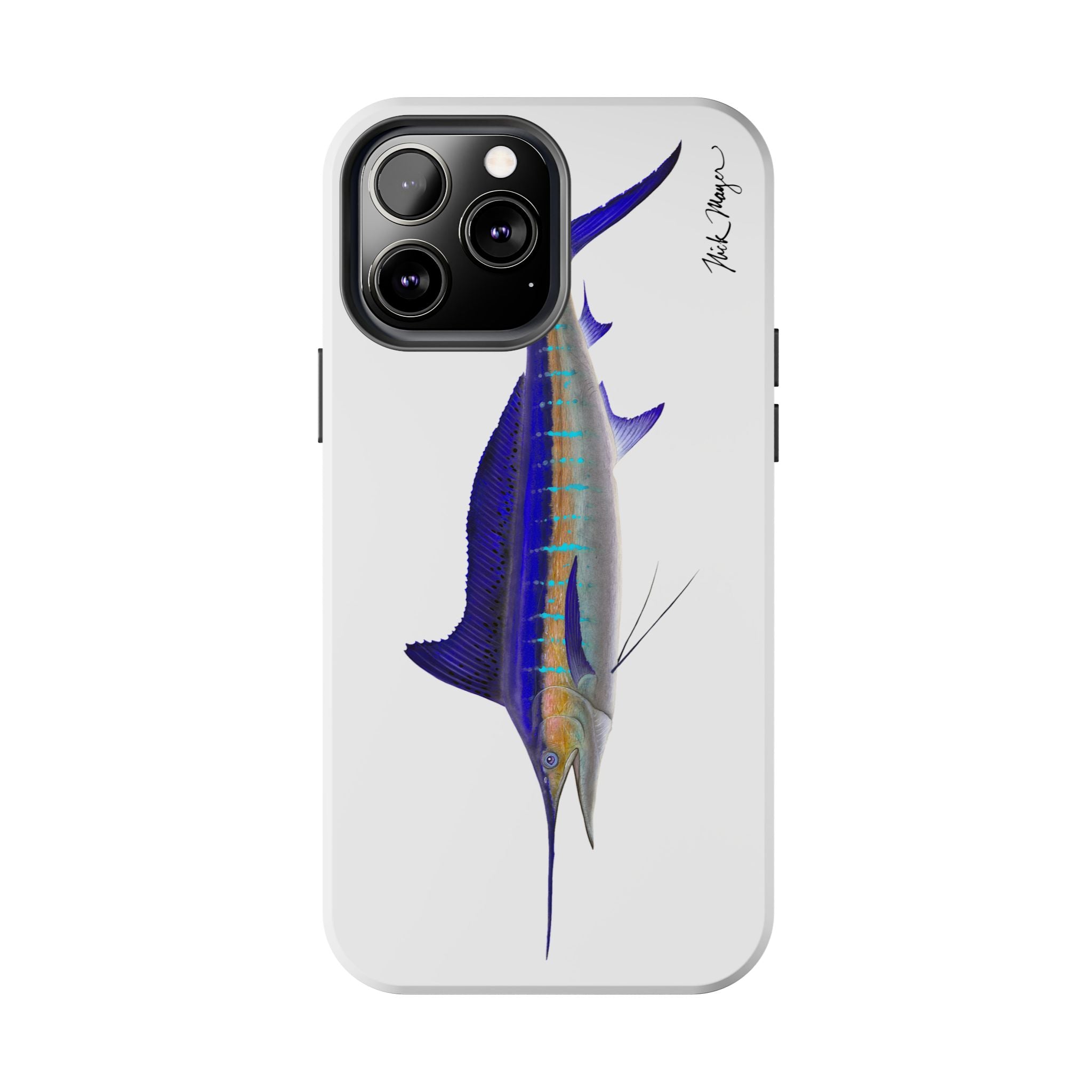 Striped Marlin White Phone Case (iPhone)