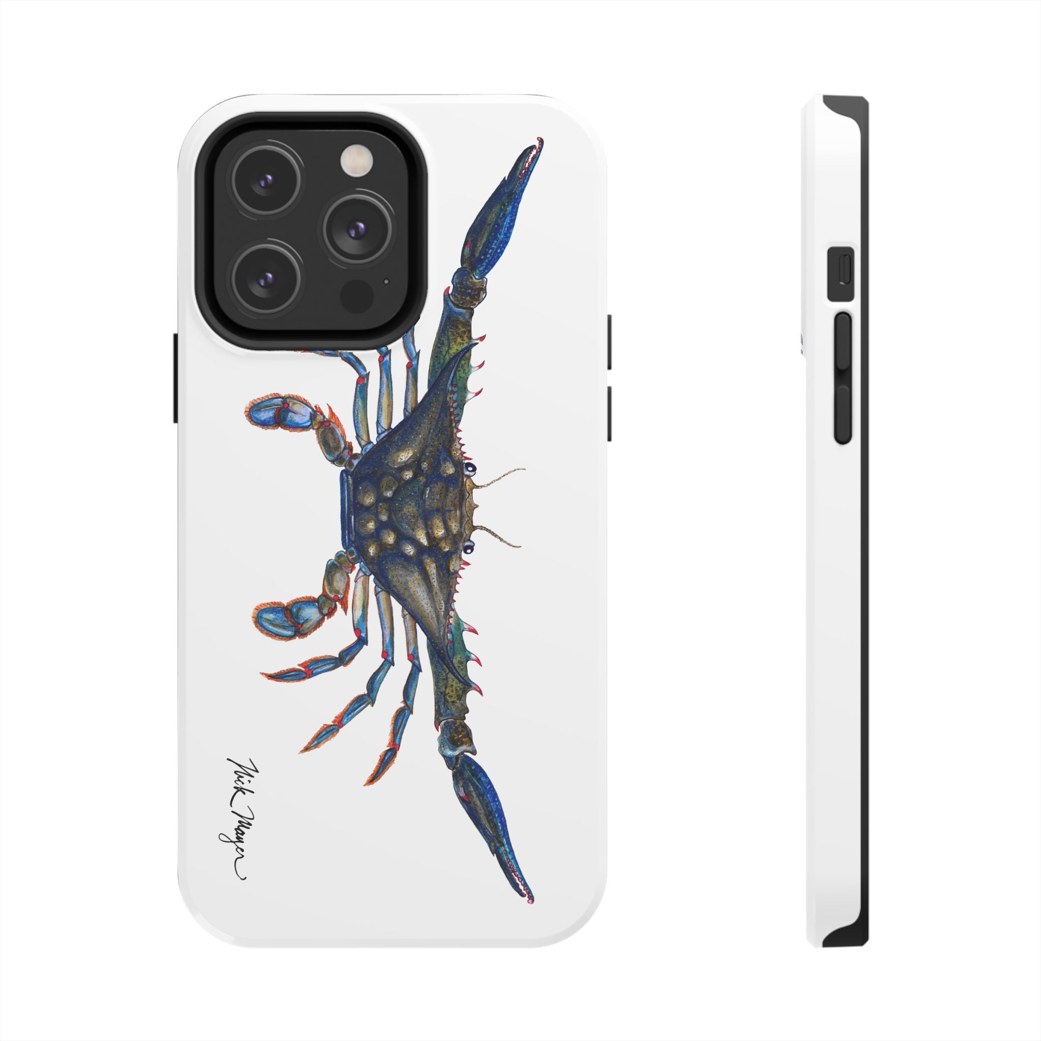 Blue Crab White Phone Case (iPhone)