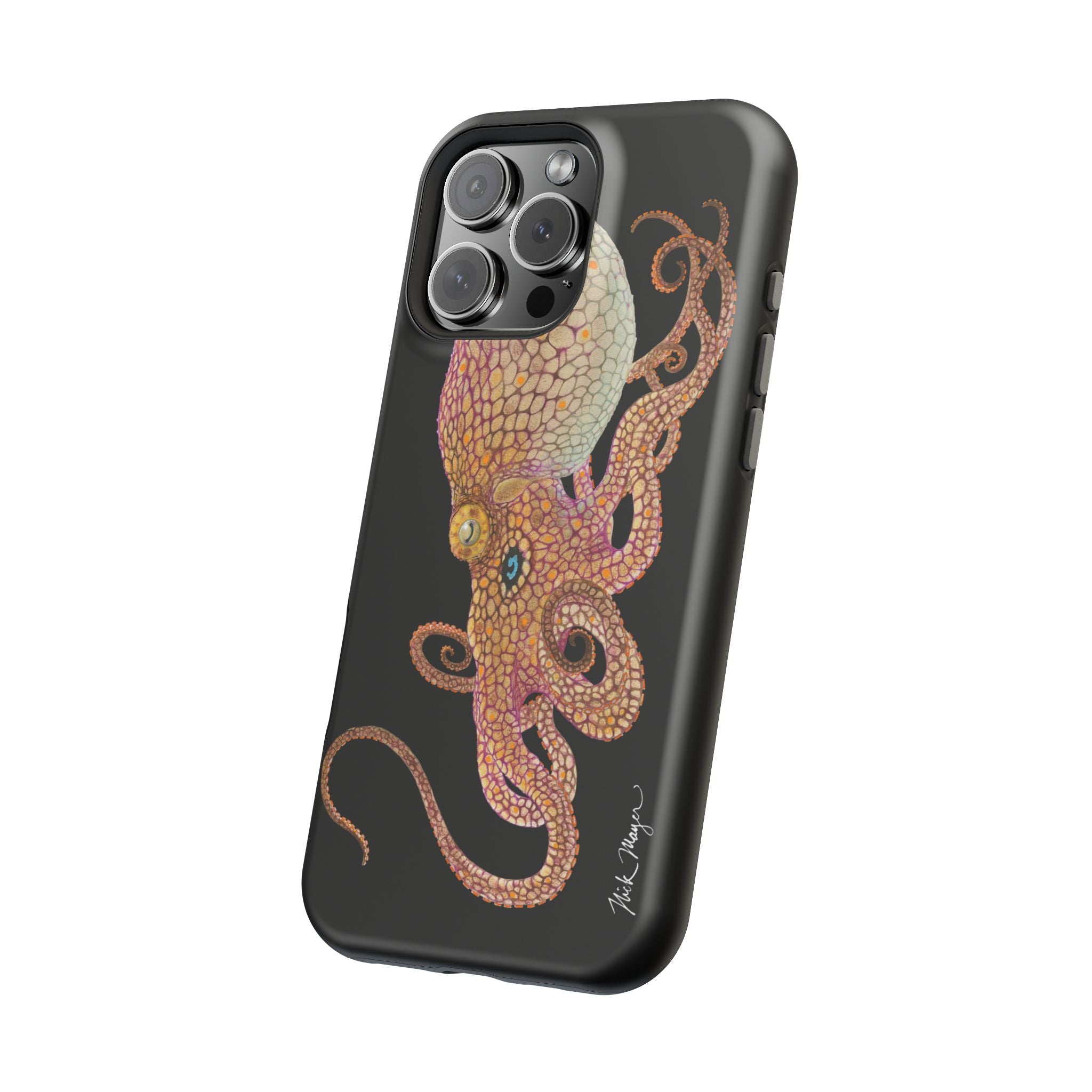 Two Spot Octopus MagSafe Black iPhone Case