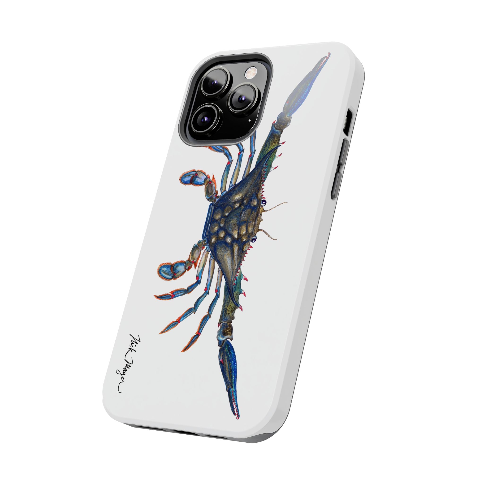 Blue Crab White Phone Case (iPhone)