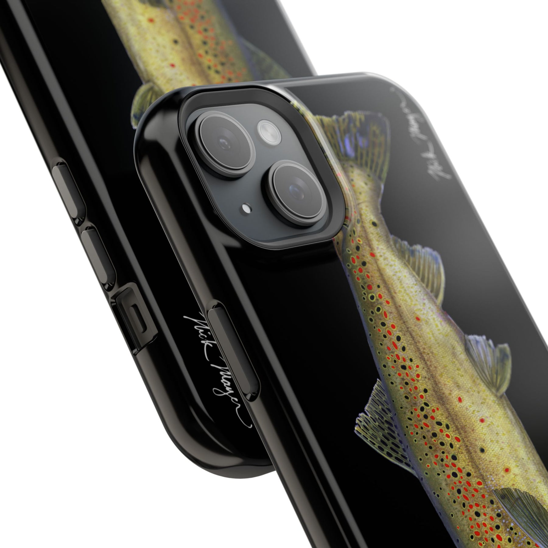 Brown Trout MagSafe Black iPhone Case