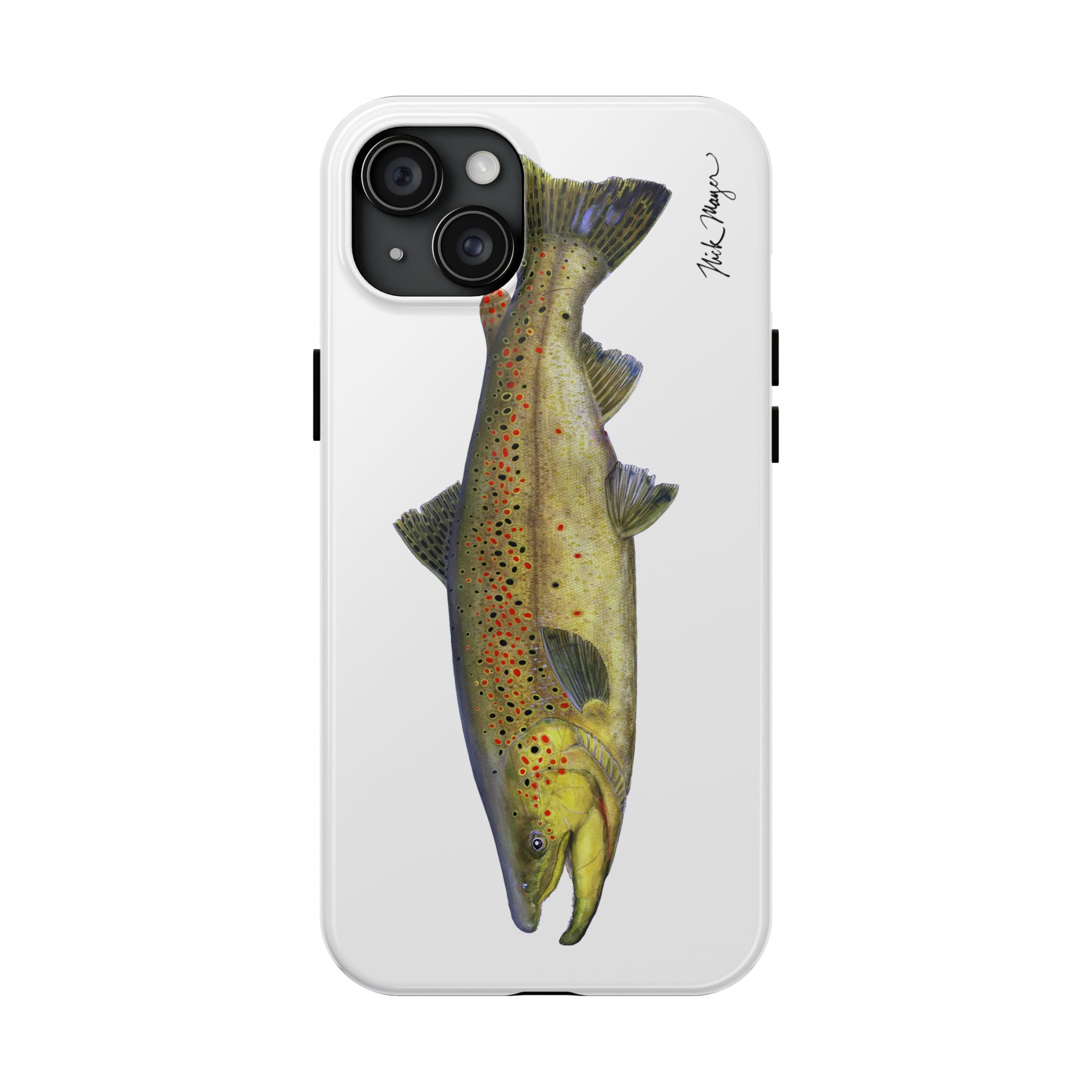 Brown Trout White Phone Case (iPhone)