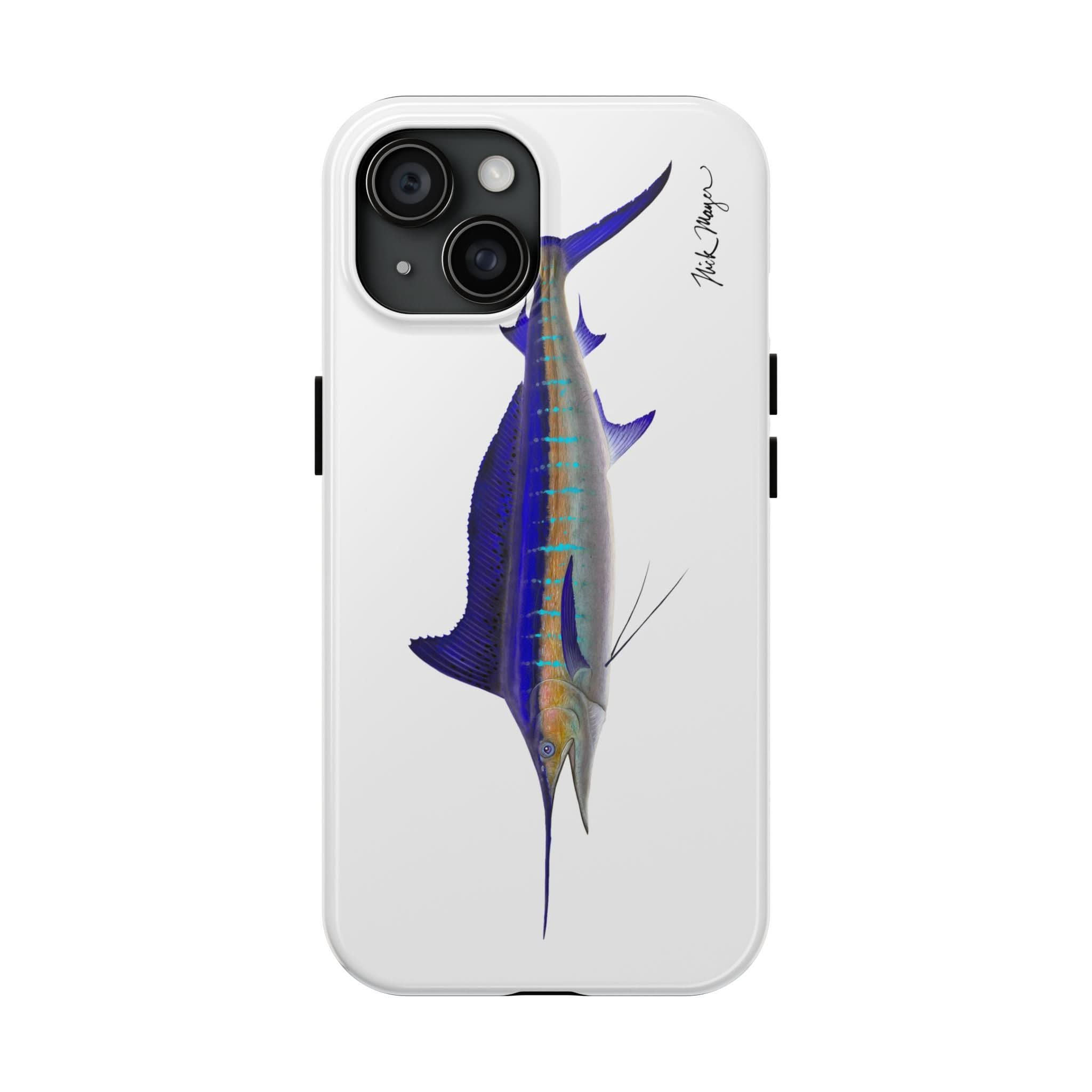 Striped Marlin White Phone Case (iPhone)