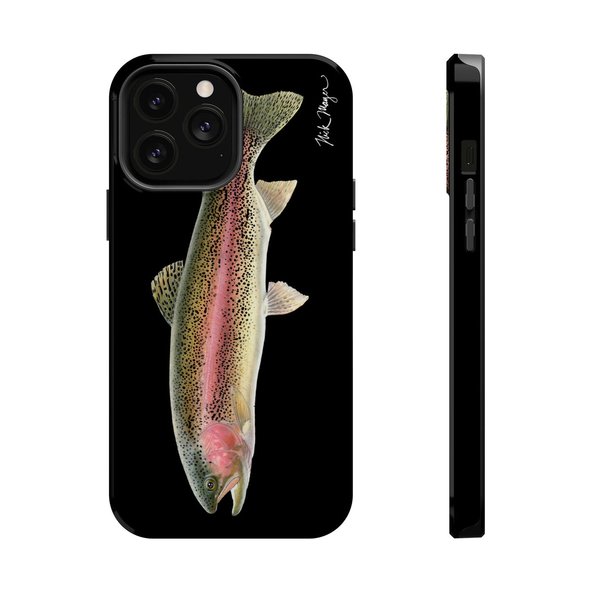 Rainbow Trout MagSafe Black iPhone Case