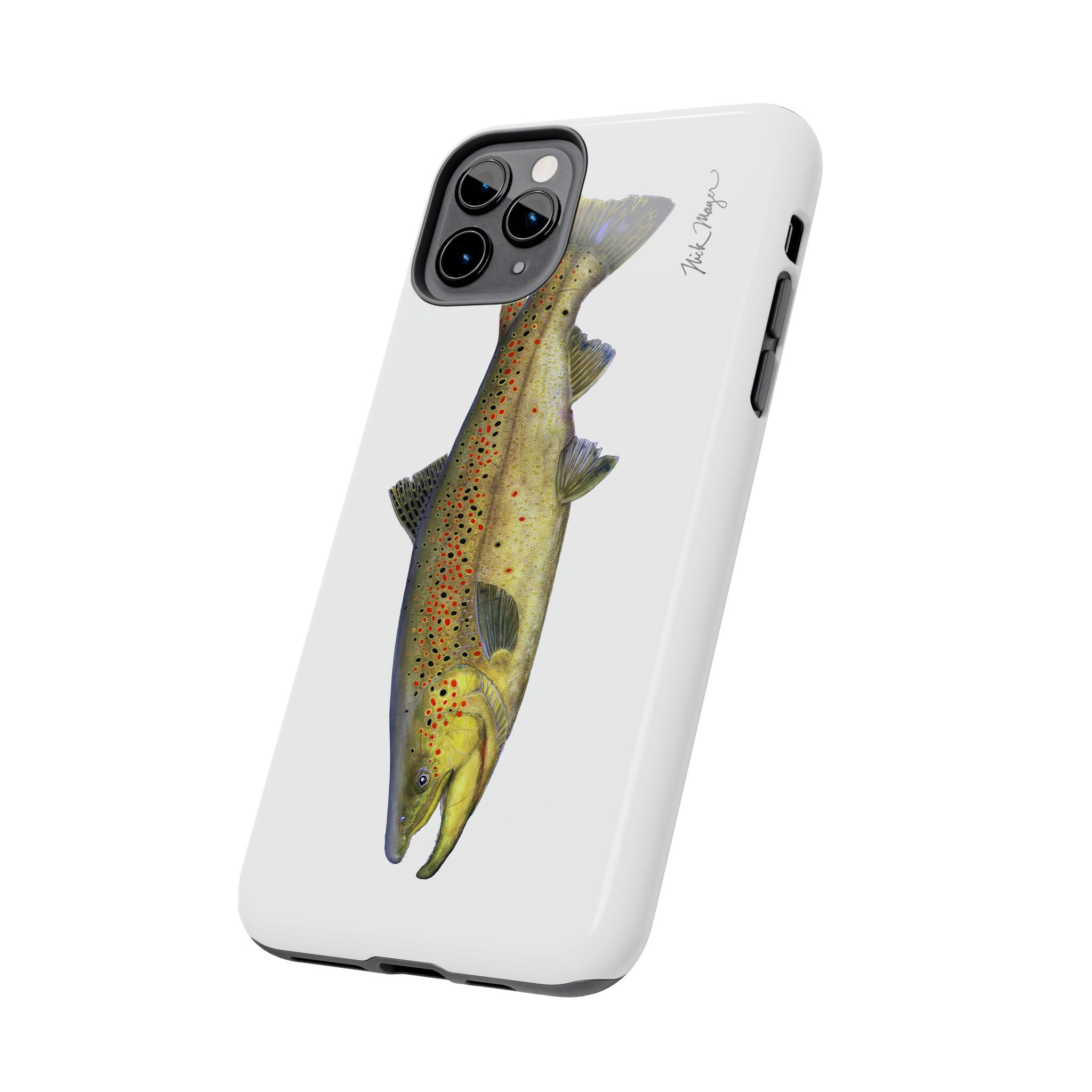 Brown Trout White Phone Case (iPhone)