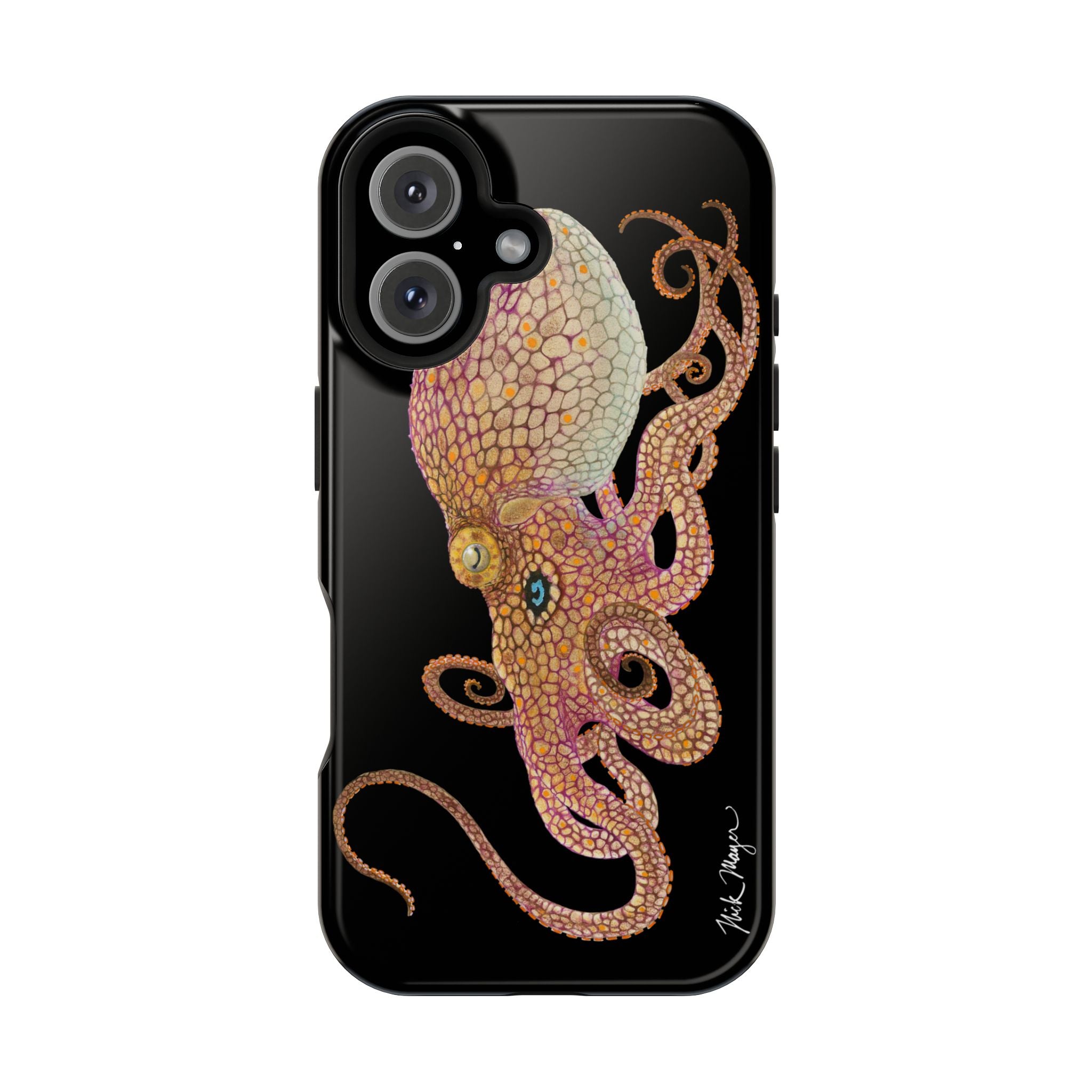 Two Spot Octopus MagSafe Black iPhone Case