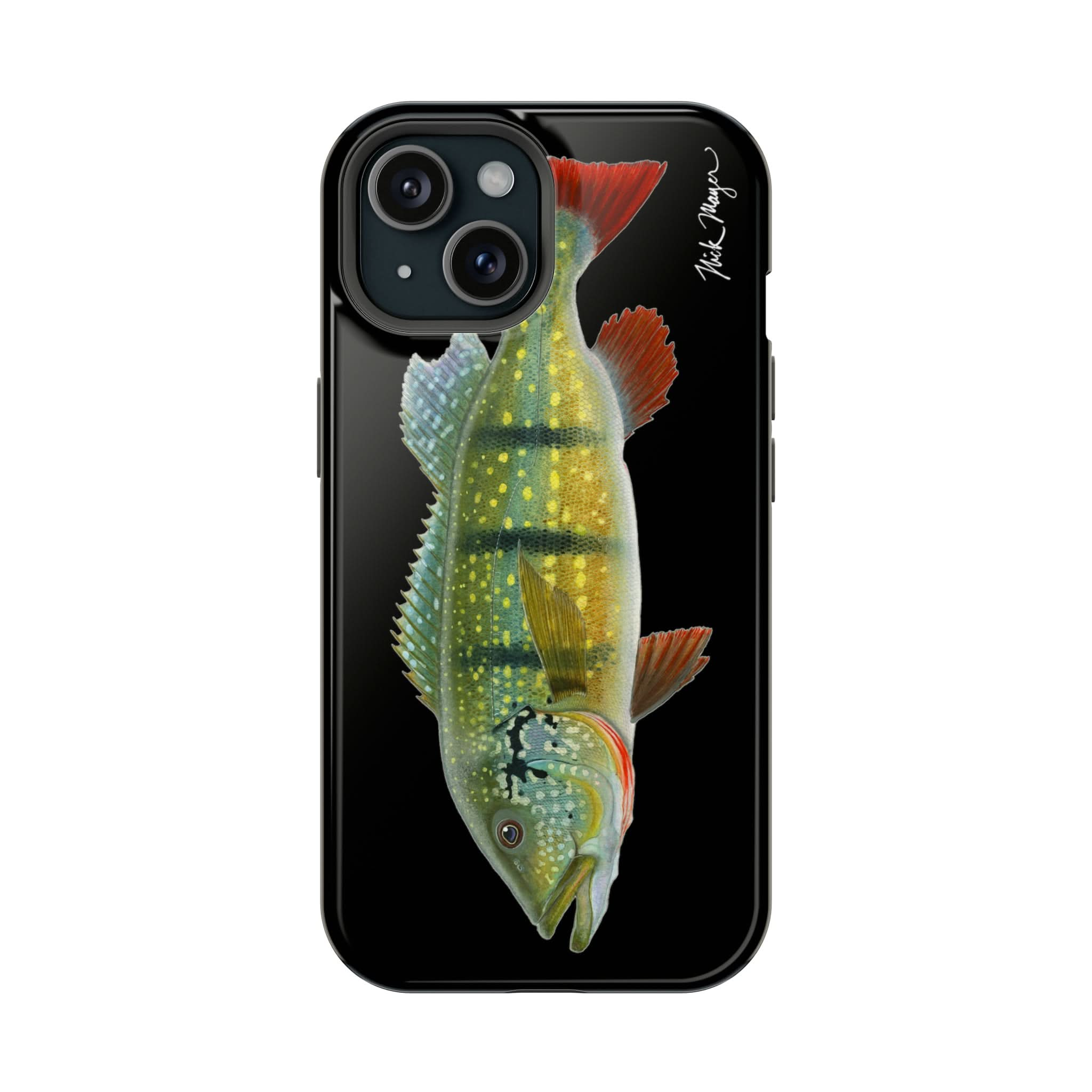 Peacock Bass MagSafe Black iPhone Case