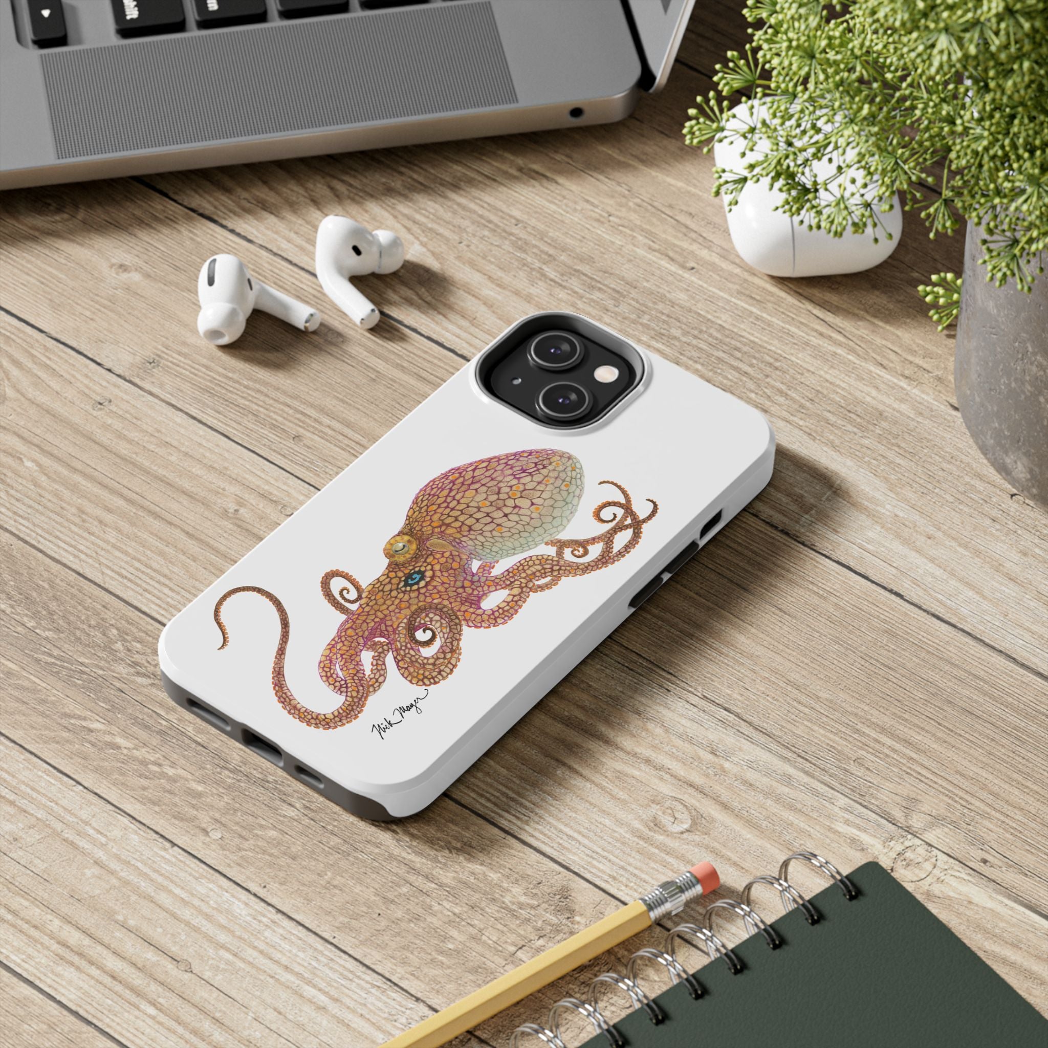 Two Spot Octopus White Phone Case (iPhone)