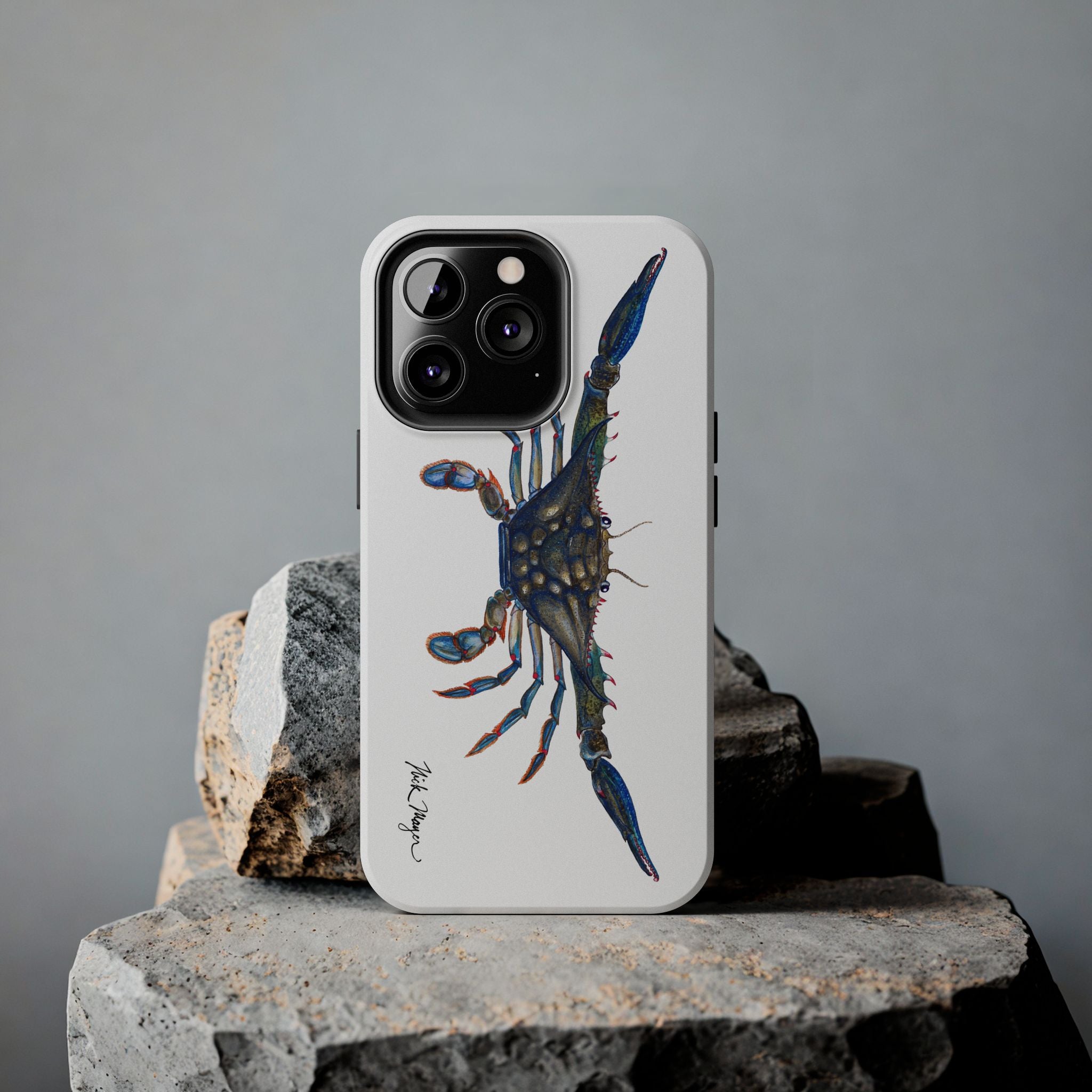 Blue Crab White Phone Case (iPhone)