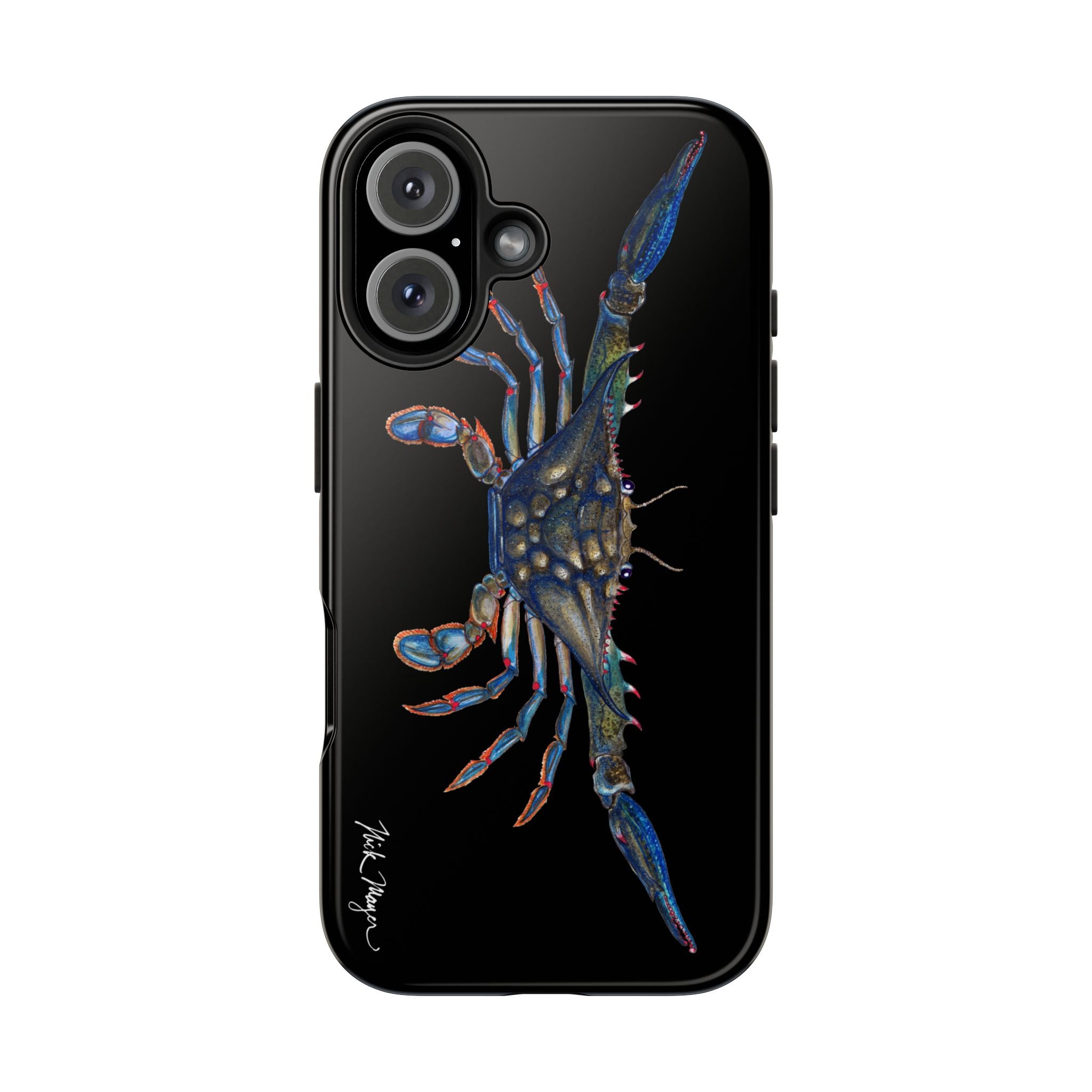 Blue Crab Black Phone Case (iPhone)