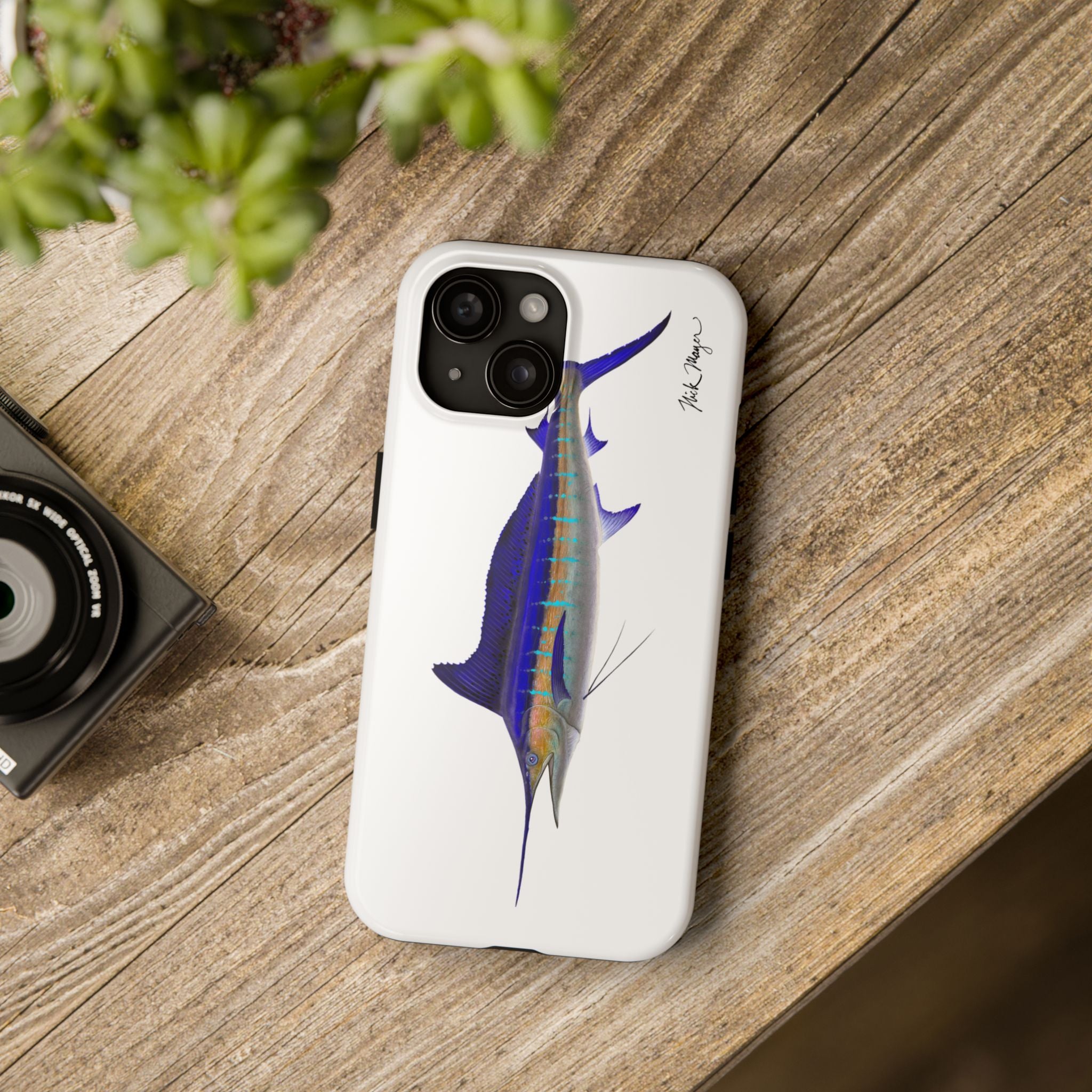 Striped Marlin White Phone Case (iPhone)