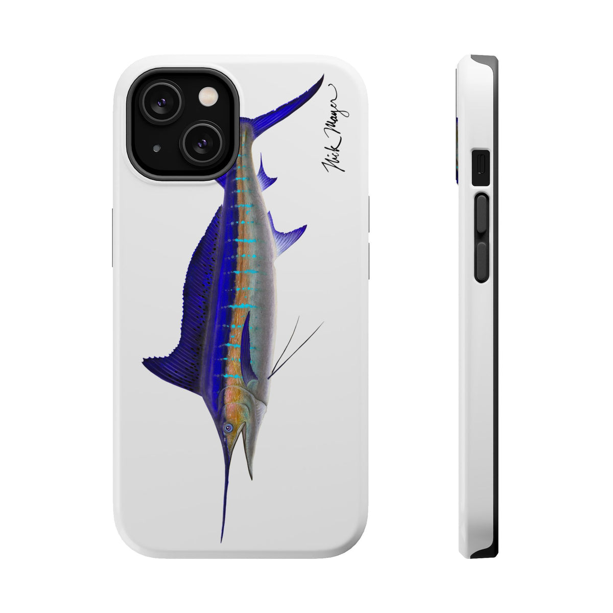 Striped Marlin MagSafe White iPhone Case