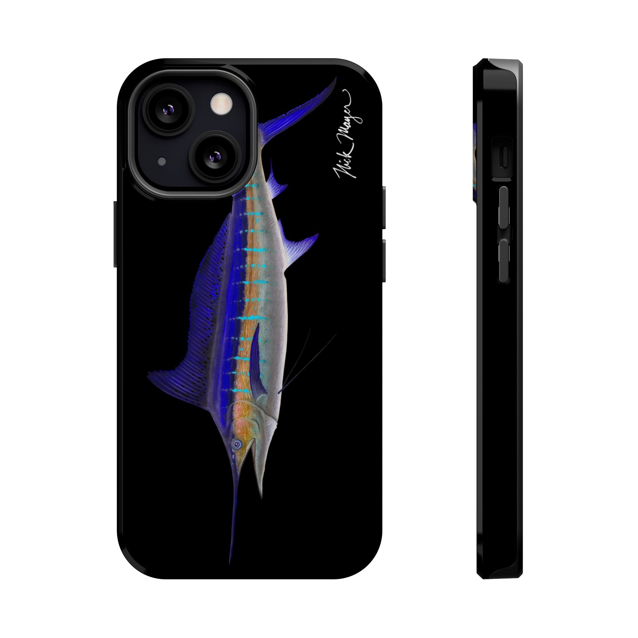 Striped Marlin MagSafe Black iPhone Case