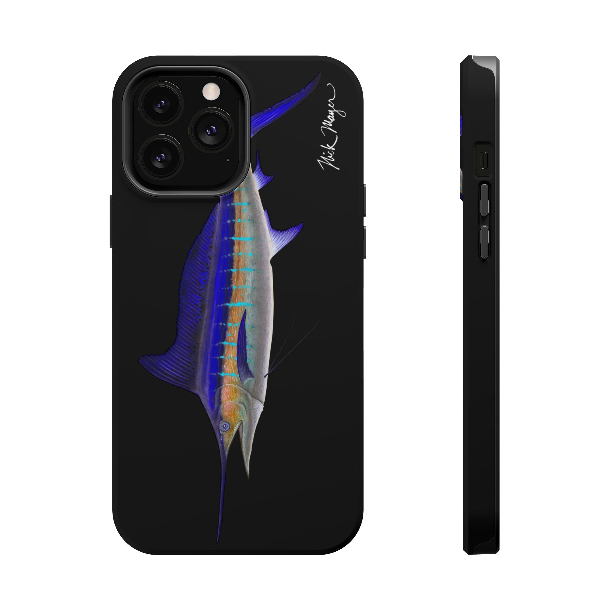 Striped Marlin MagSafe Black iPhone Case