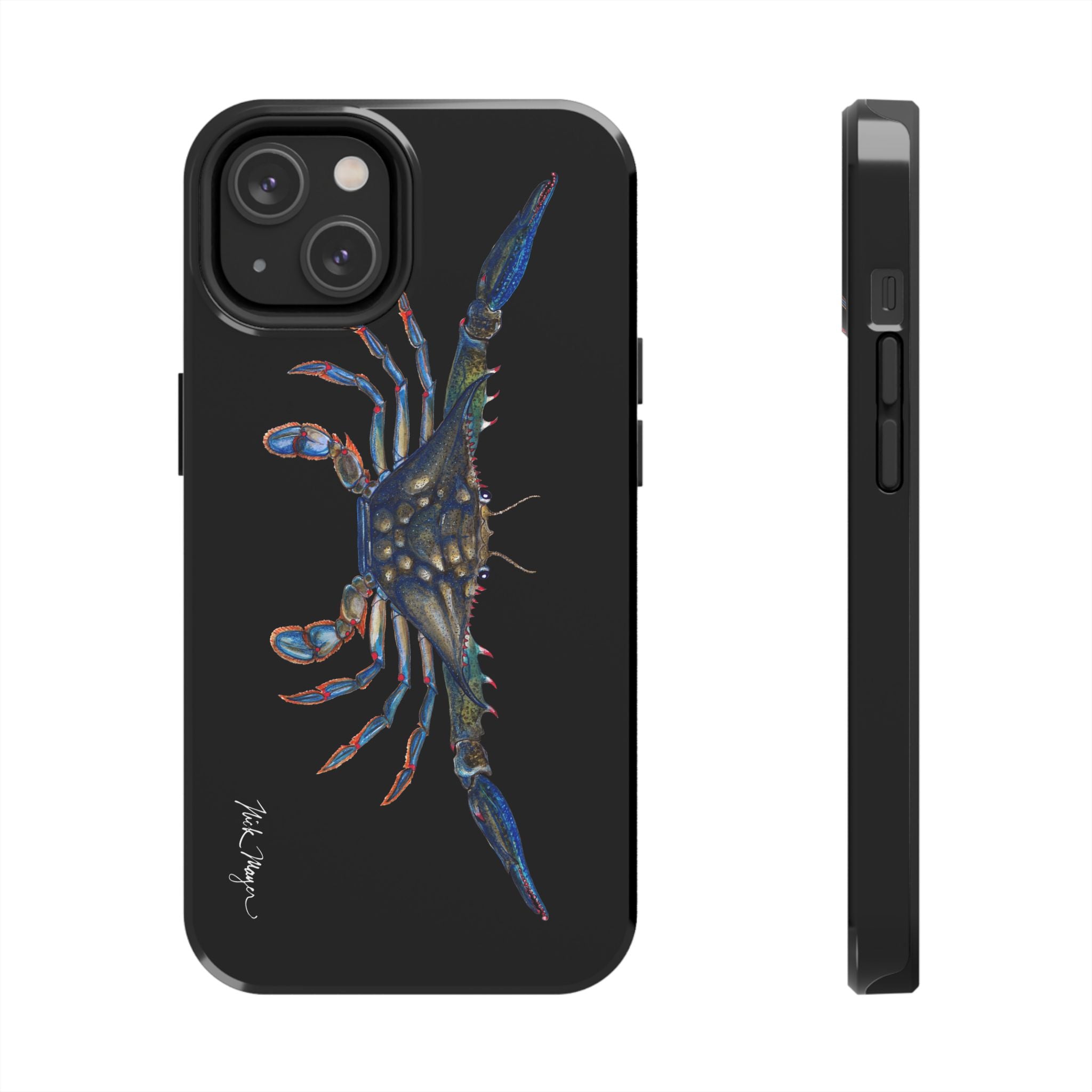 Blue Crab Black Phone Case (iPhone)