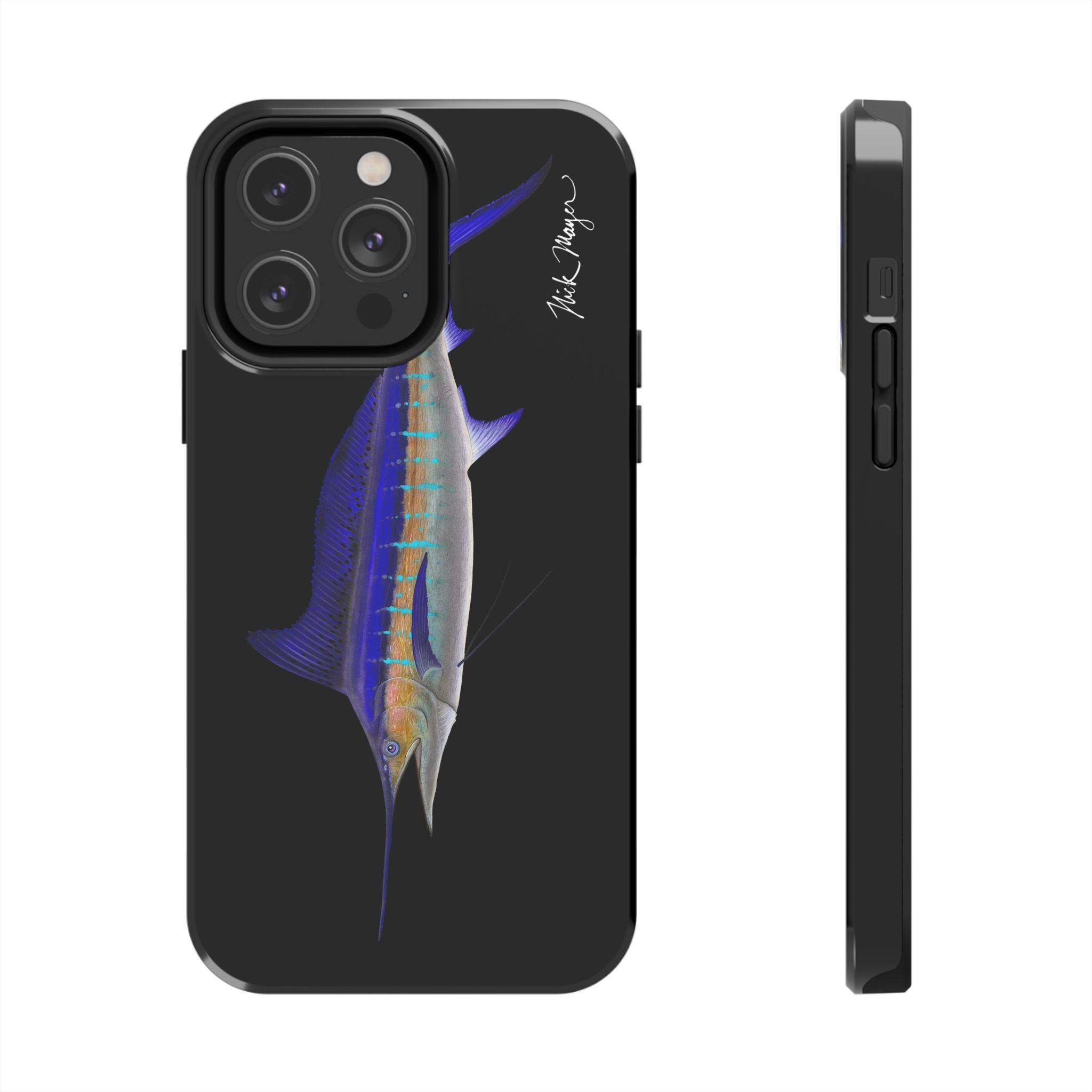 Striped Marlin Black Phone Case (iPhone)