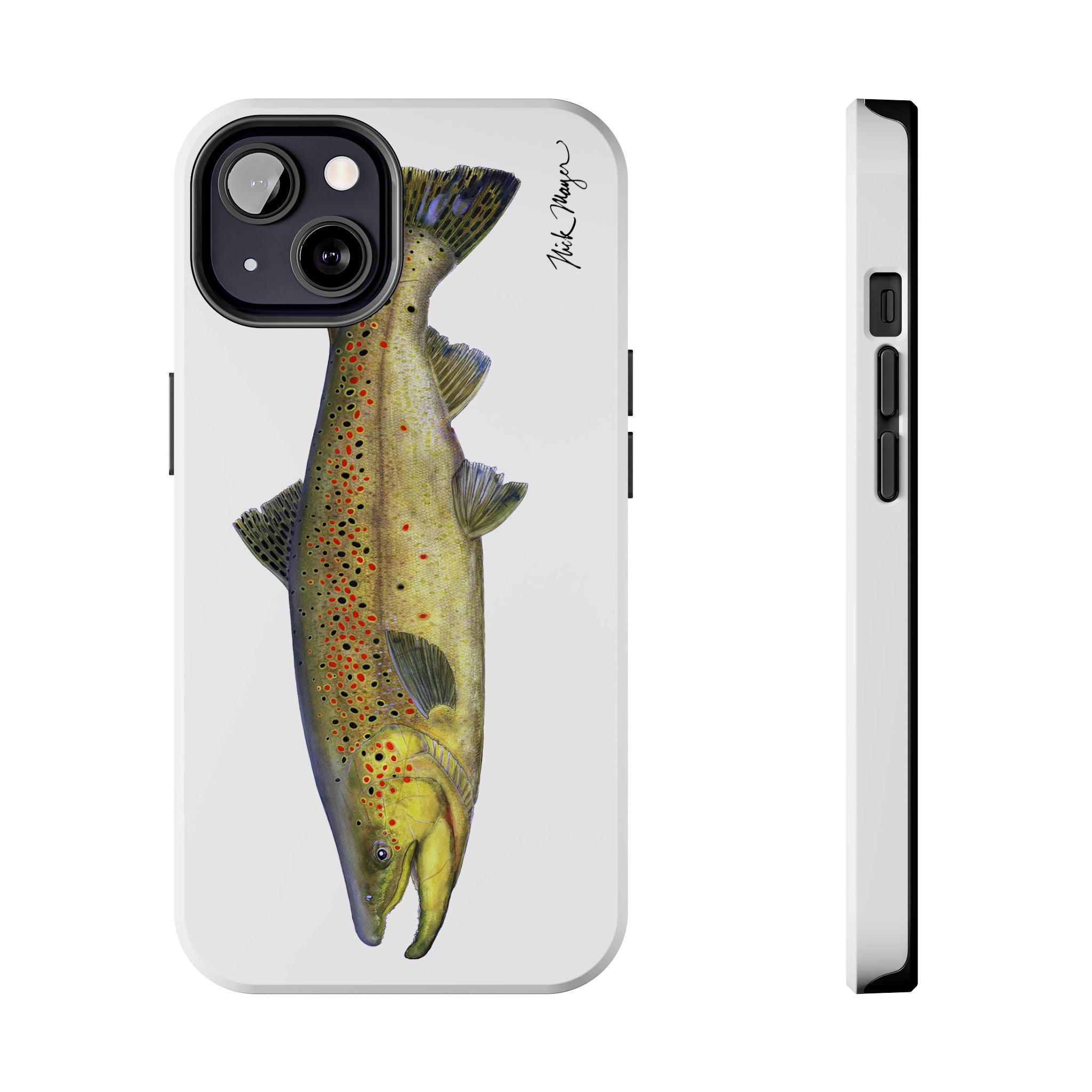 Brown Trout White Phone Case (iPhone)