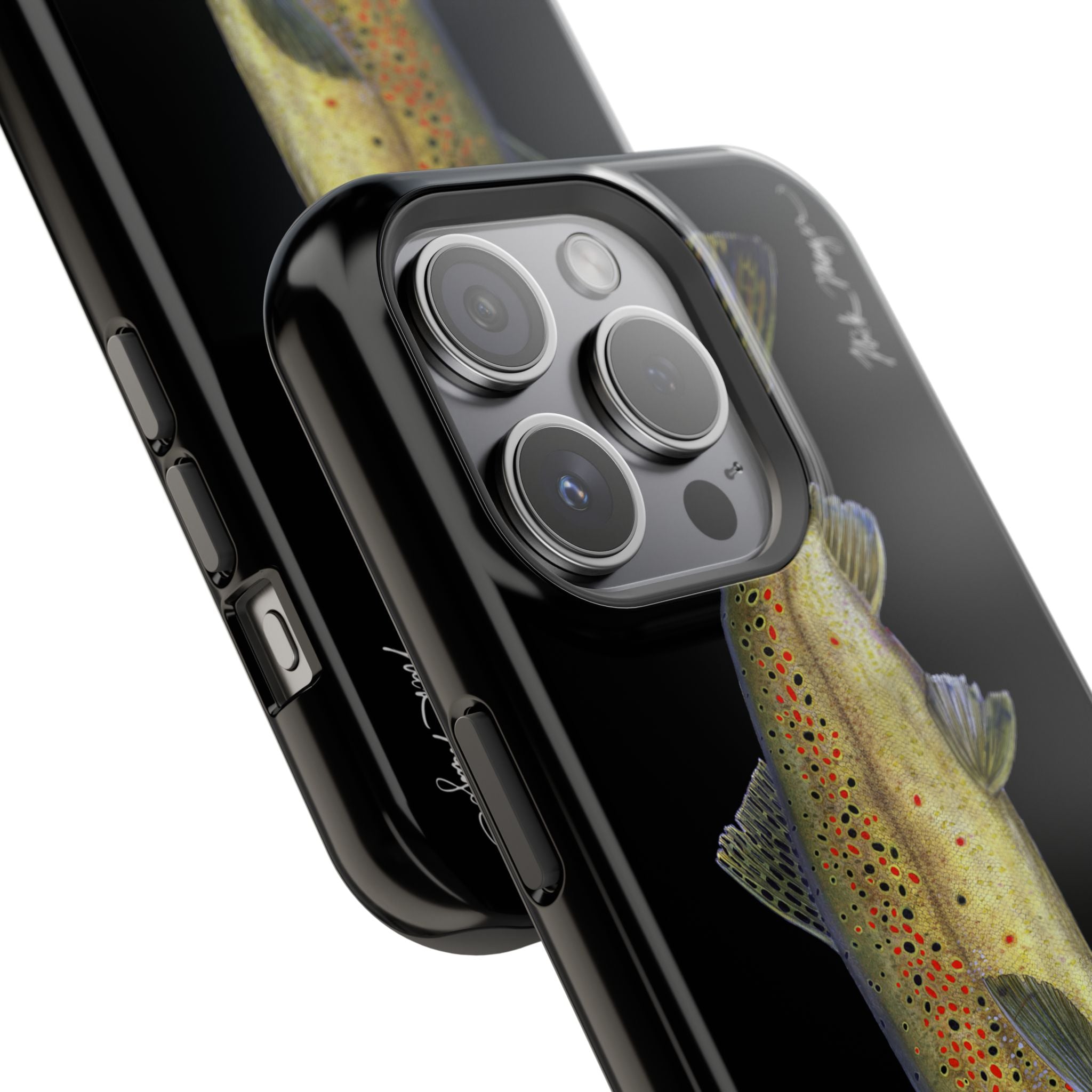 Brown Trout MagSafe Black iPhone Case