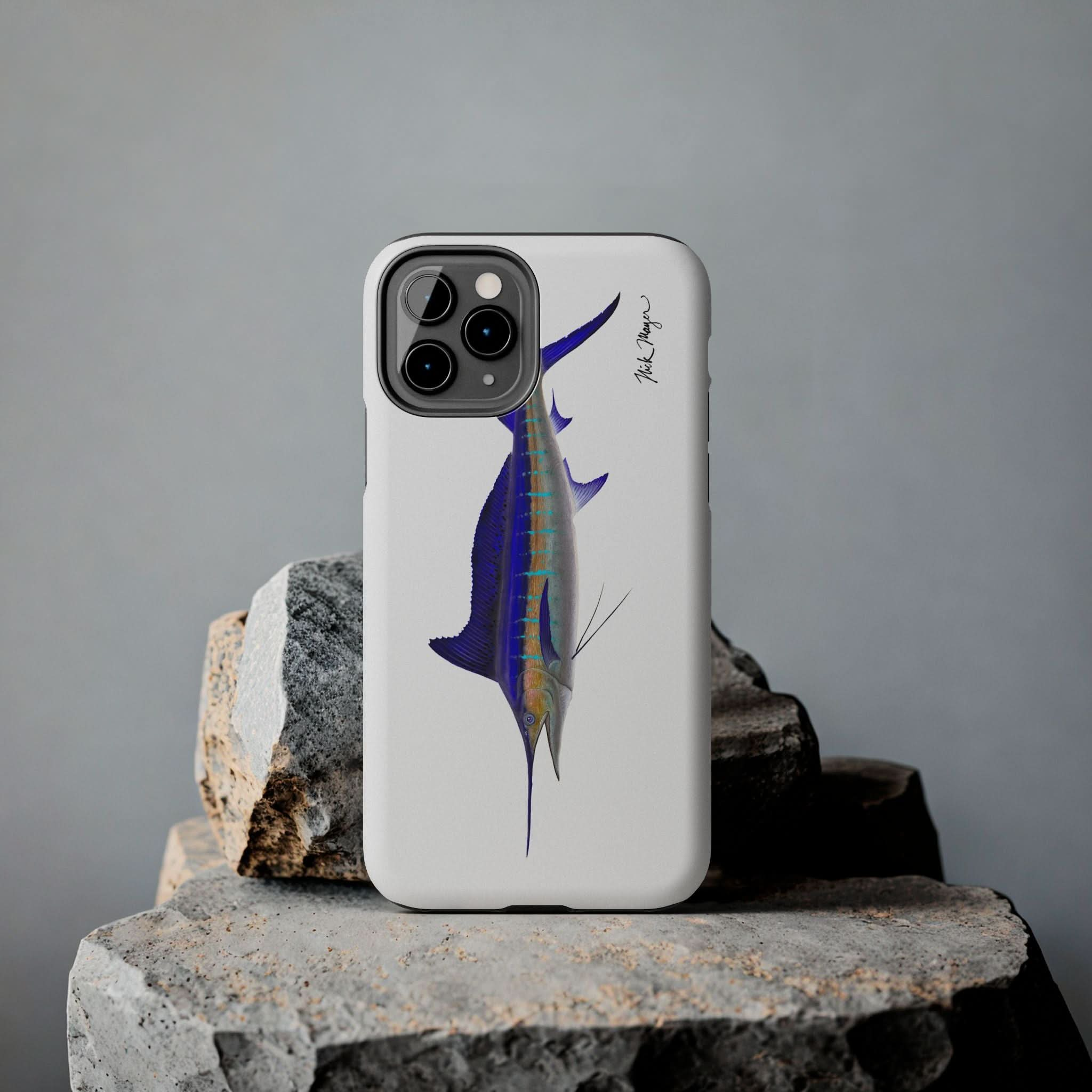 Striped Marlin White Phone Case (iPhone)