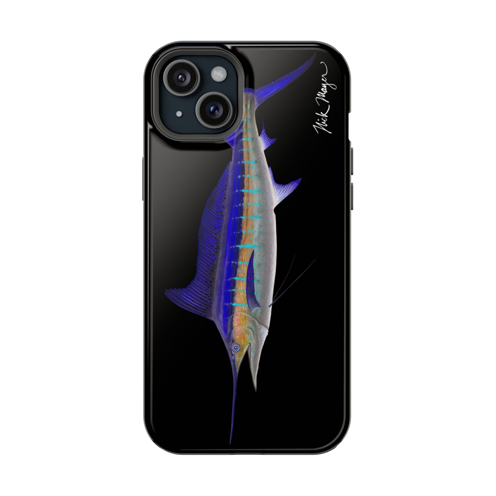 Striped Marlin MagSafe Black iPhone Case