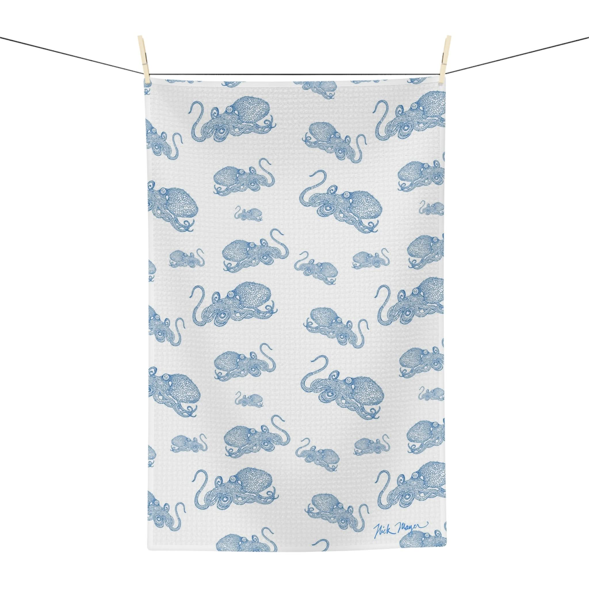 Blue Octopus I Soft Kitchen Towel - Best Seller