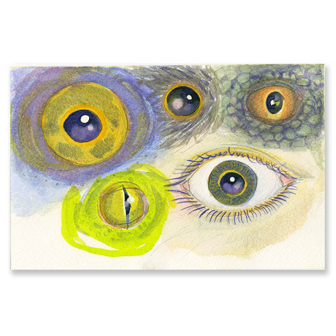 Eyes 2 watercolor study original painting