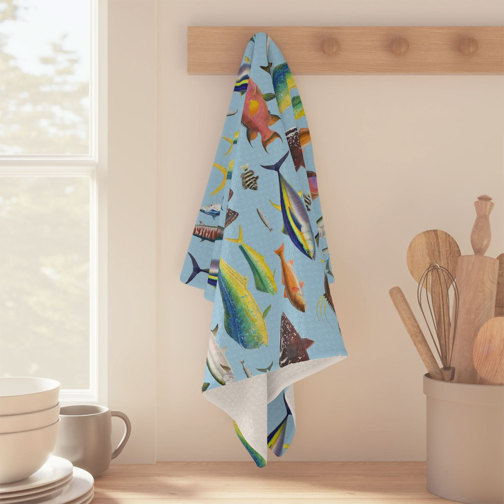 Southern Offshore Fish Blue Soft Kitchen Towel