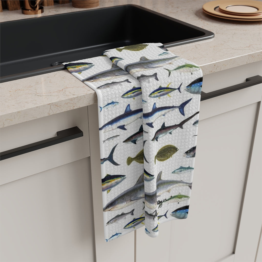 CoolCookware 28 x 19 in. Unisex Small Brabant Griffon Love White Dish  Towels Kitchen Towel - Set of 2