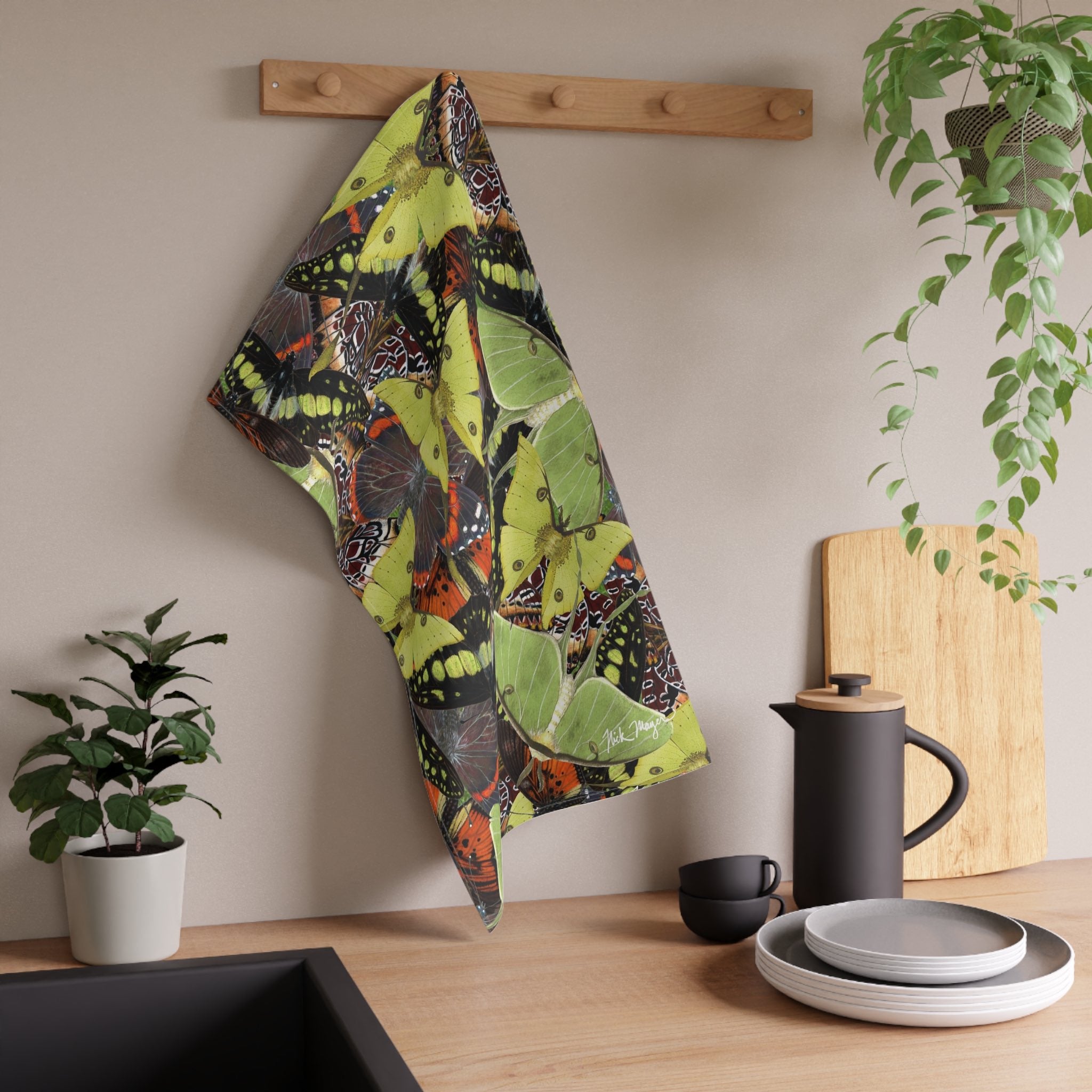 Butterflies and Moths Soft Kitchen Towel, NEW for 2025!