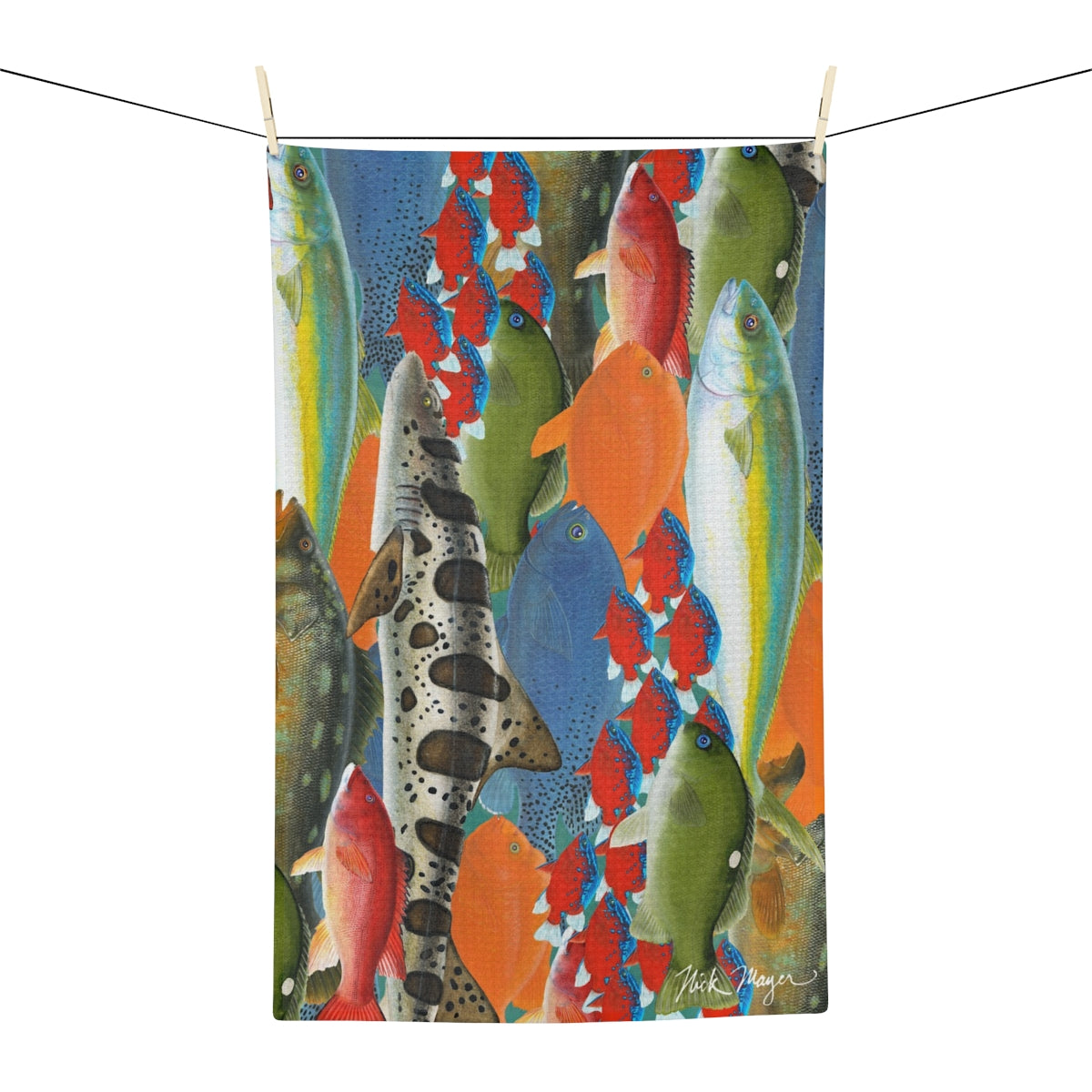 California Dive Fish Soft Kitchen Towel, NEW for 2025!