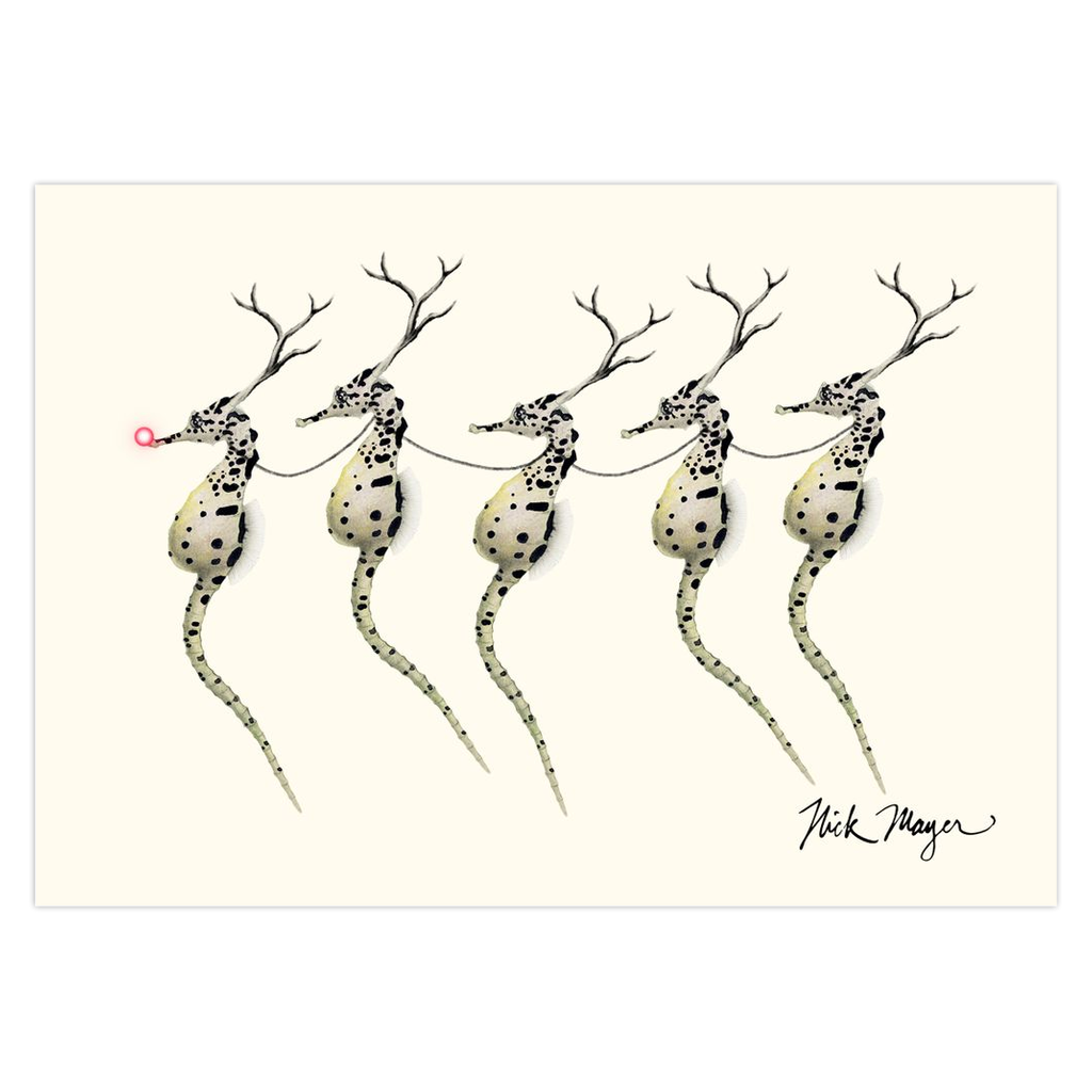 Santa's Seahorses Holiday Cards, TOP SELLER