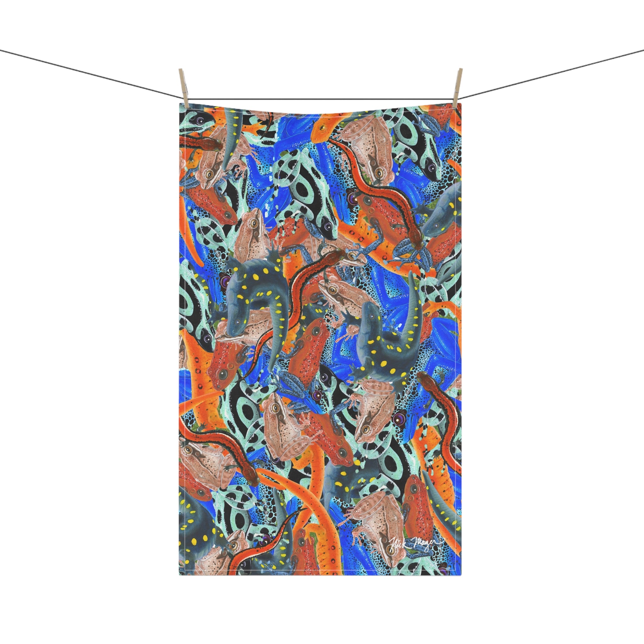 Frogs and Newts Soft Kitchen Towel, NEW for 2025!