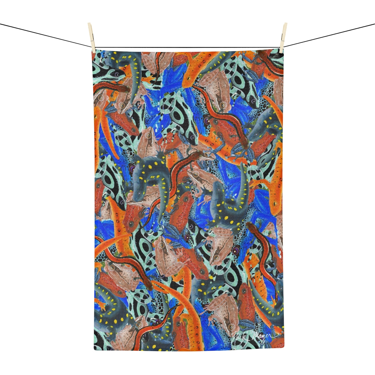 Frogs and Newts Soft Kitchen Towel, NEW for 2025!