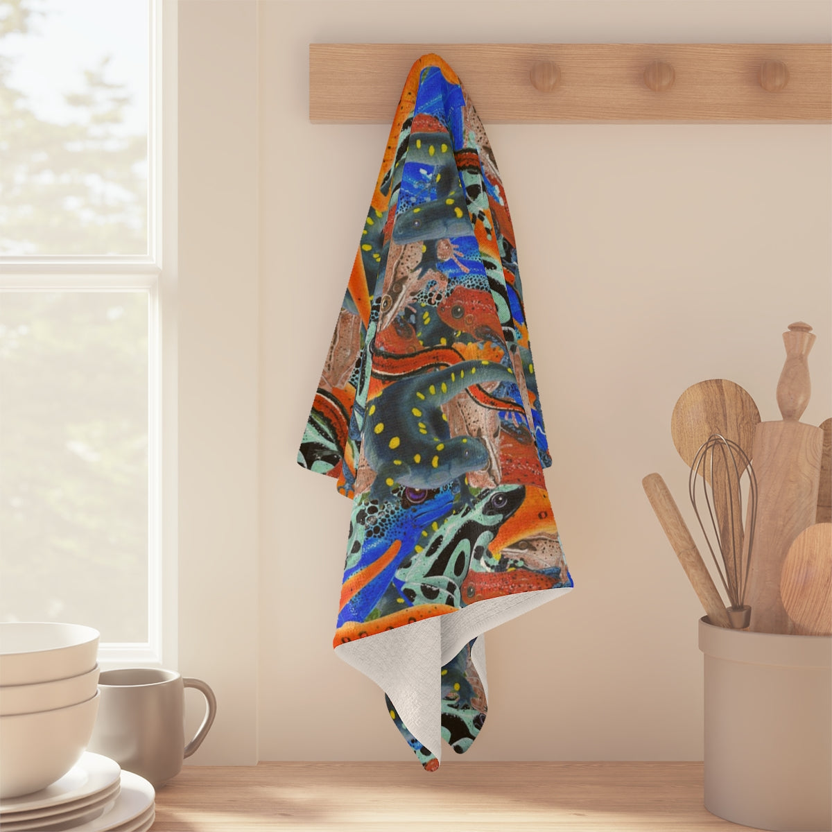 Frogs and Newts Soft Kitchen Towel, NEW for 2025!