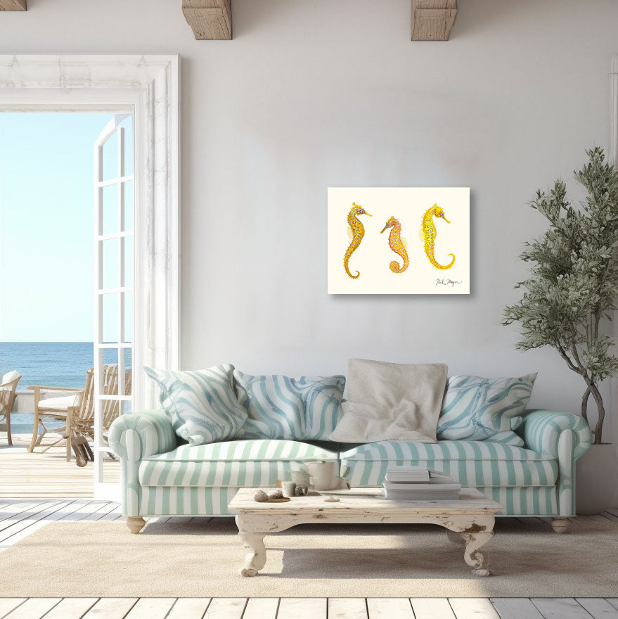 NEW! Giant Seahorse Trio Canvas Wrap