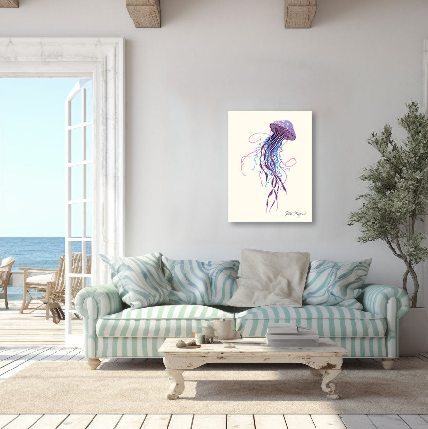 NEW! Purple Jellyfish II Canvas Wrap