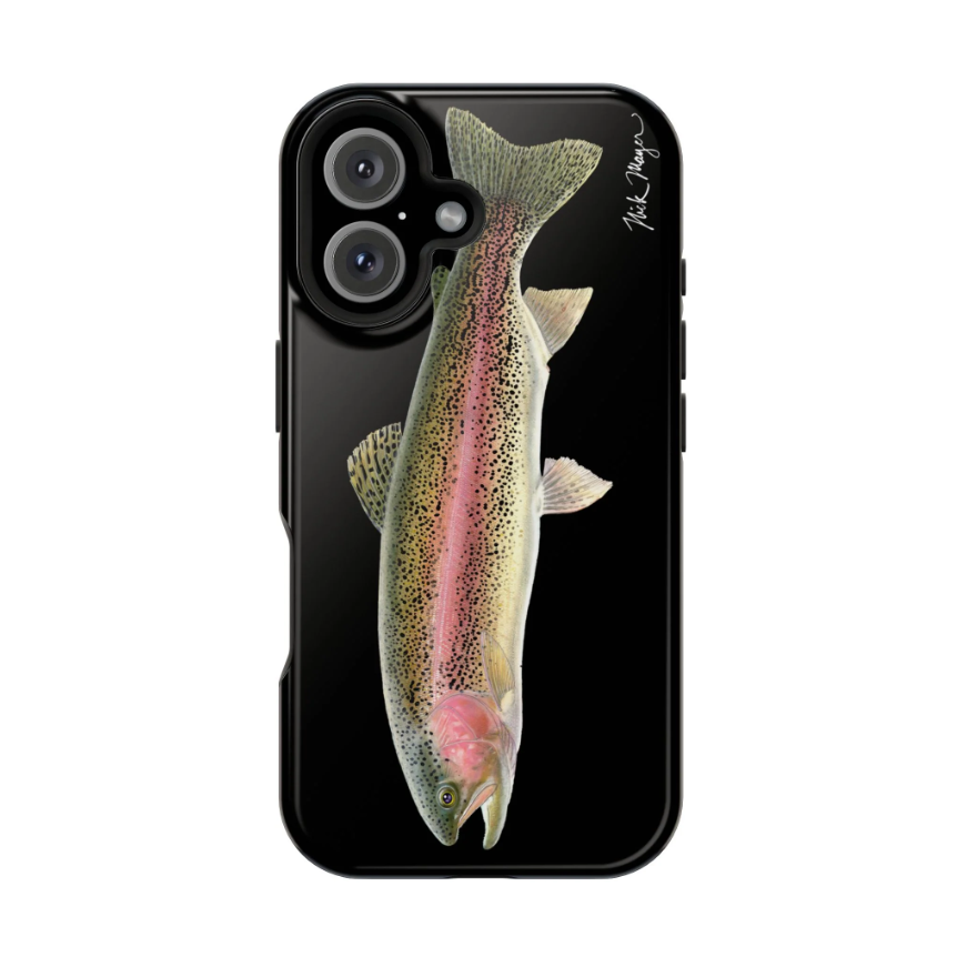 Rainbow Trout Magsafe Black iPhone 16 Case