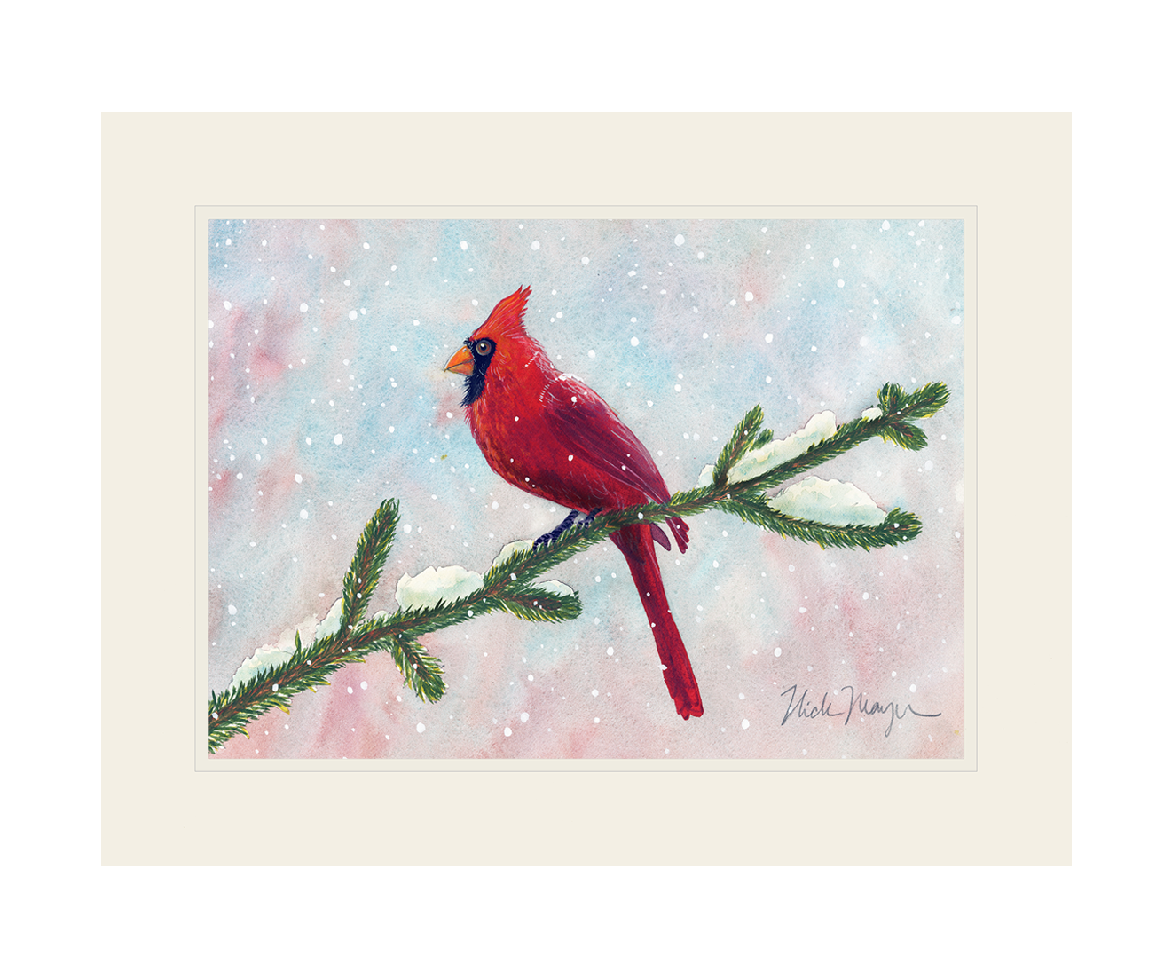 Snowy Cardinal II Limited Edition Print