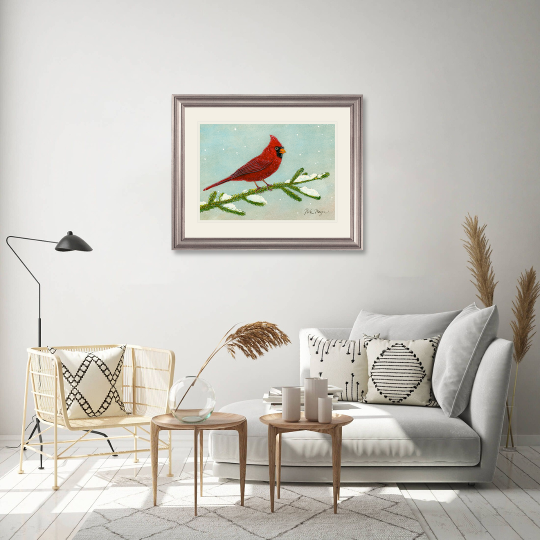 Snowy Cardinal Print