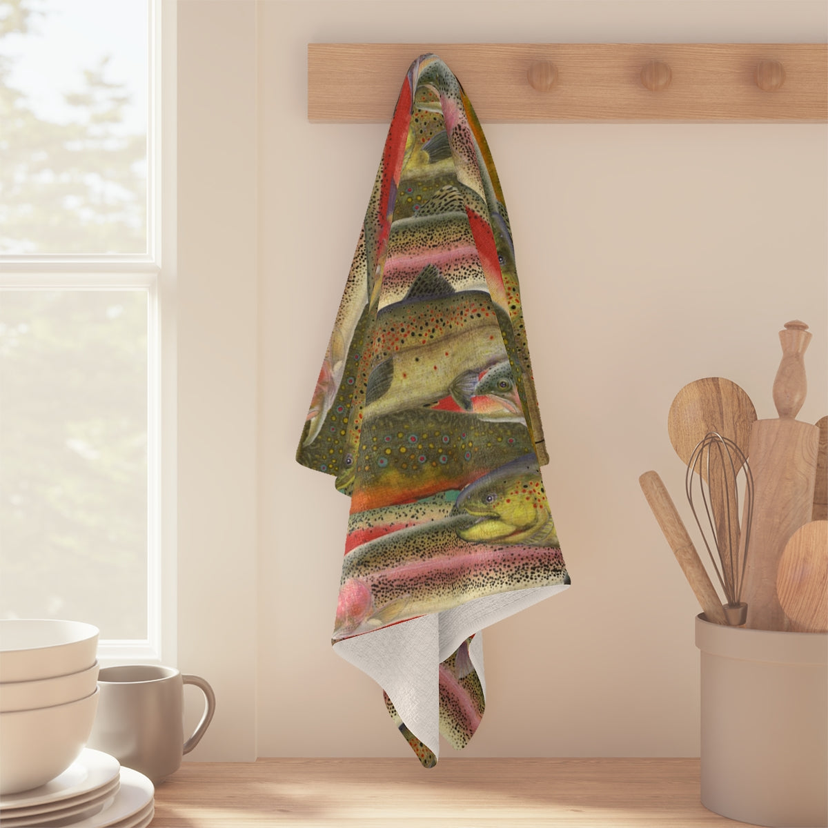 Trout Angler Soft Kitchen Towel, NEW for 2025!