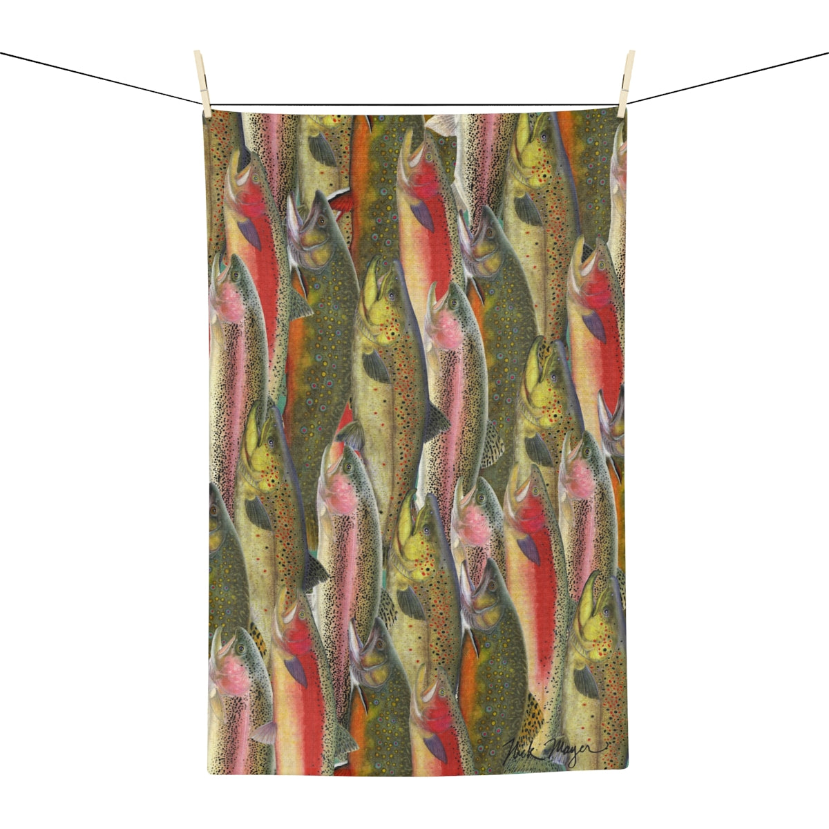 Trout Angler Soft Kitchen Towel, NEW for 2025!